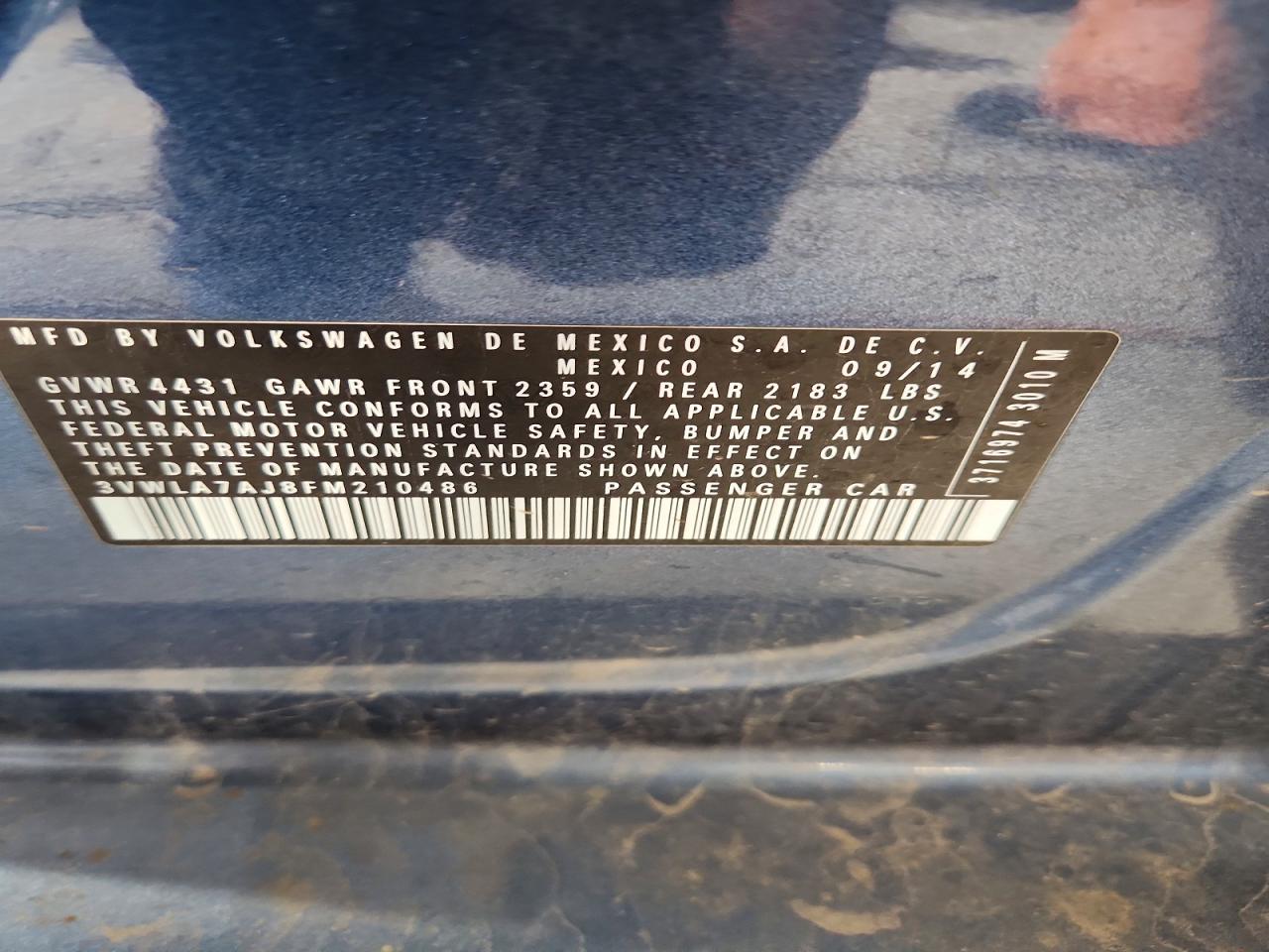2015 Volkswagen Jetta Tdi Синий vin: 3VWLA7AJ8FM210486