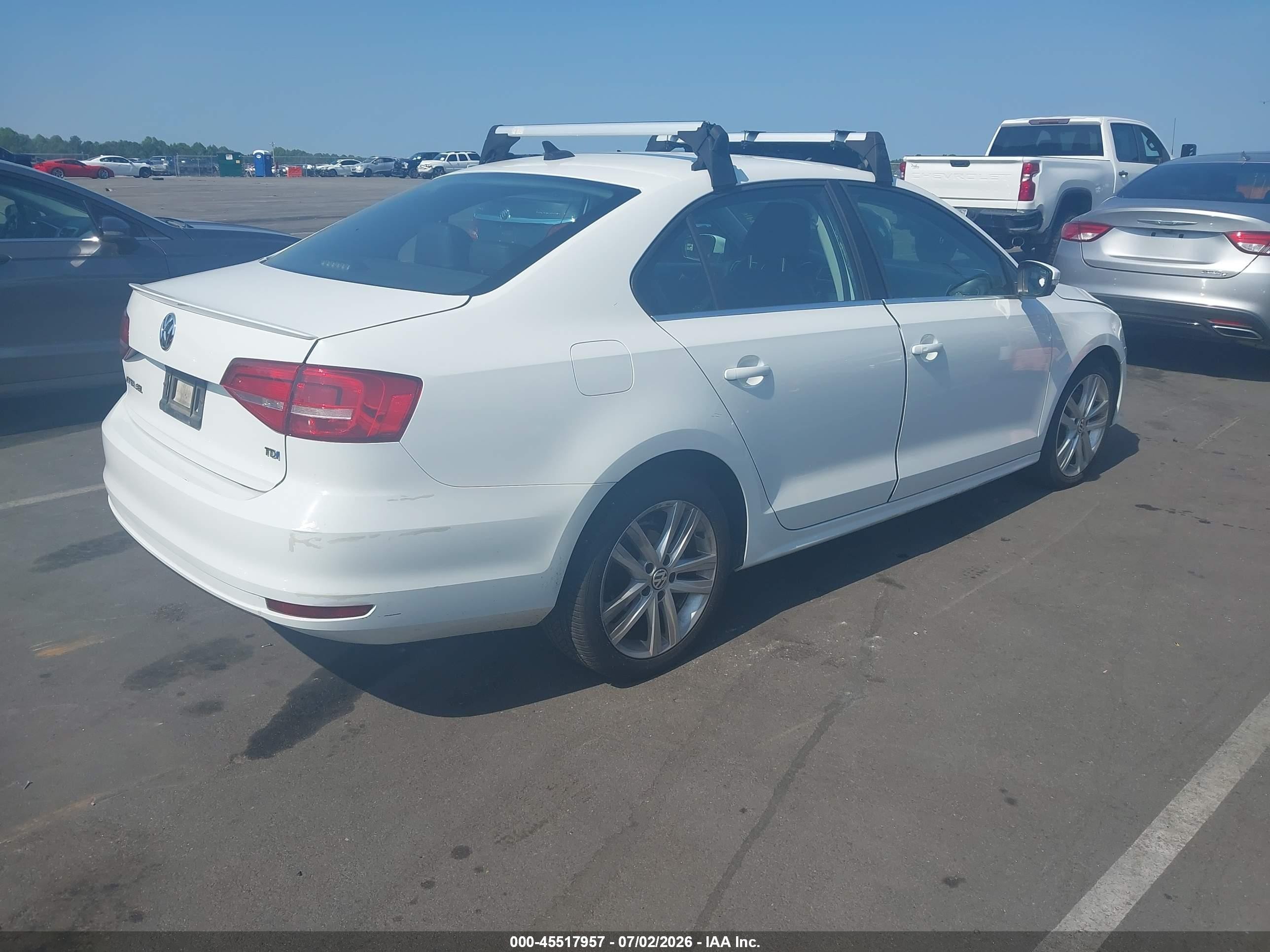 2015 Volkswagen Jetta 2.0l Tdi Sel Белый vin: 3VWLA7AJ8FM229314