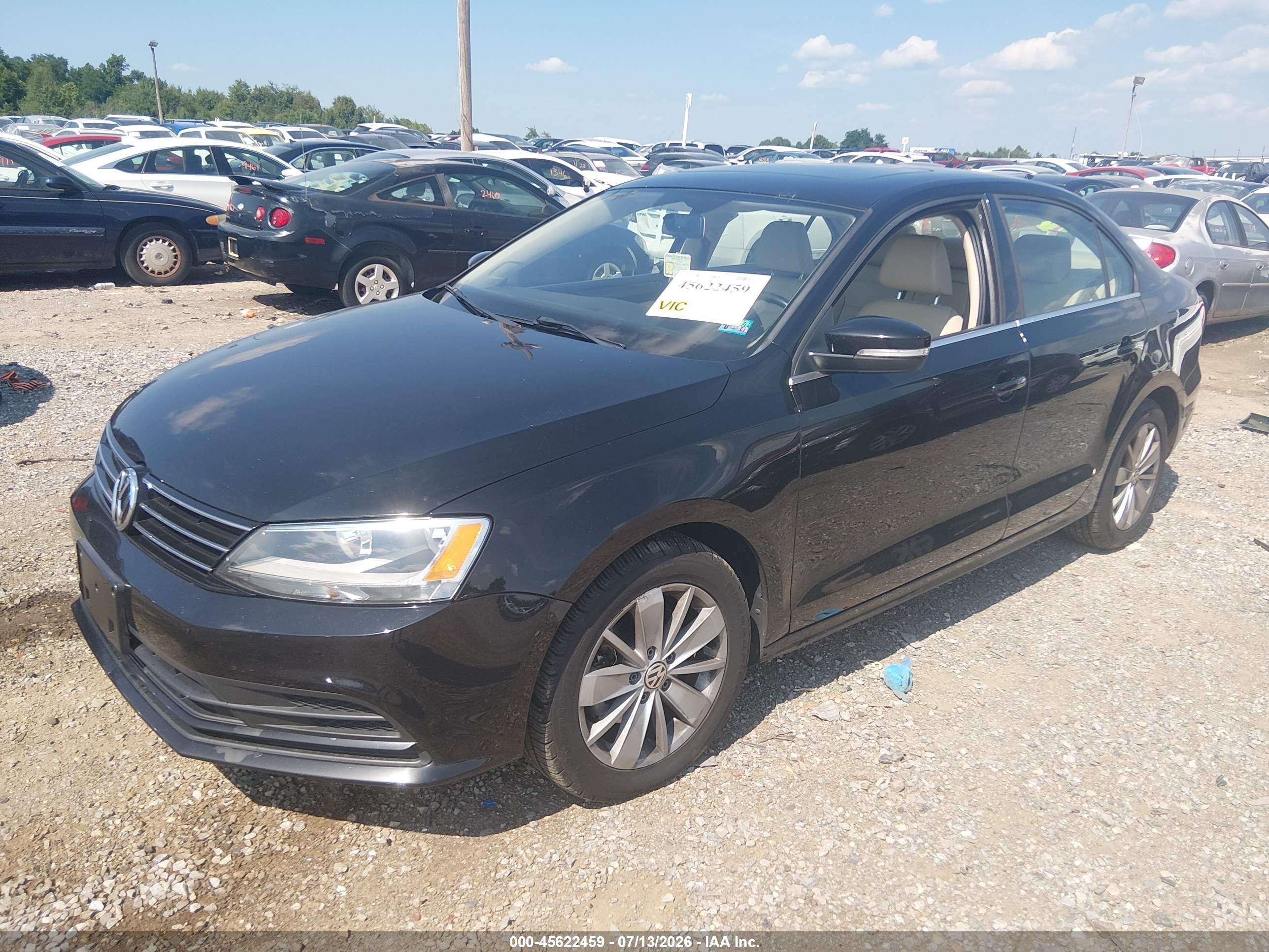 2015 Volkswagen Jetta 2.0l Tdi Se Black vin: 3VWLA7AJ8FM328232