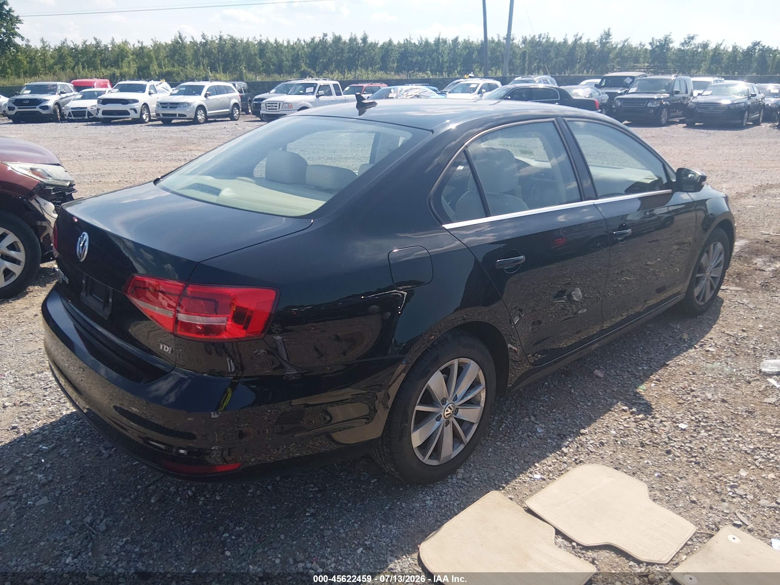 2015 Volkswagen Jetta 2.0l Tdi Se Black vin: 3VWLA7AJ8FM328232