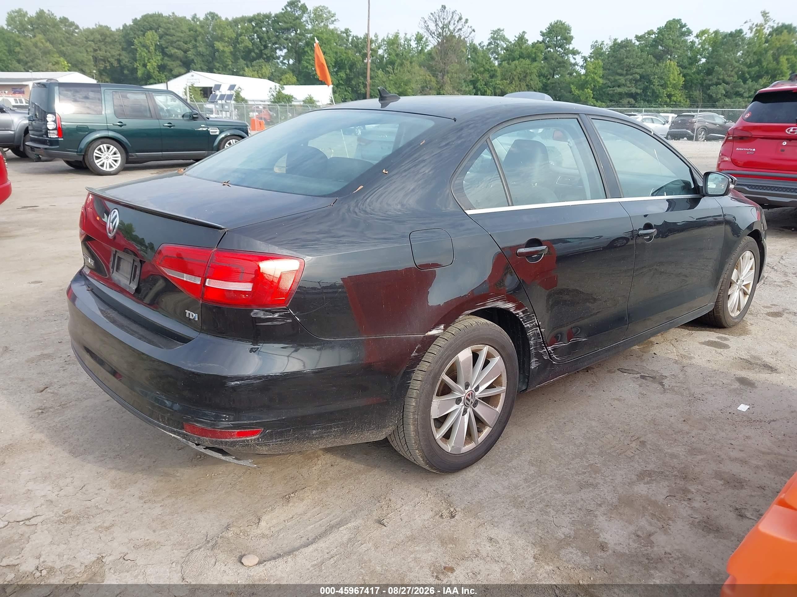 2015 Volkswagen Jetta 2.0l Tdi Se Black vin: 3VWLA7AJ9FM227796