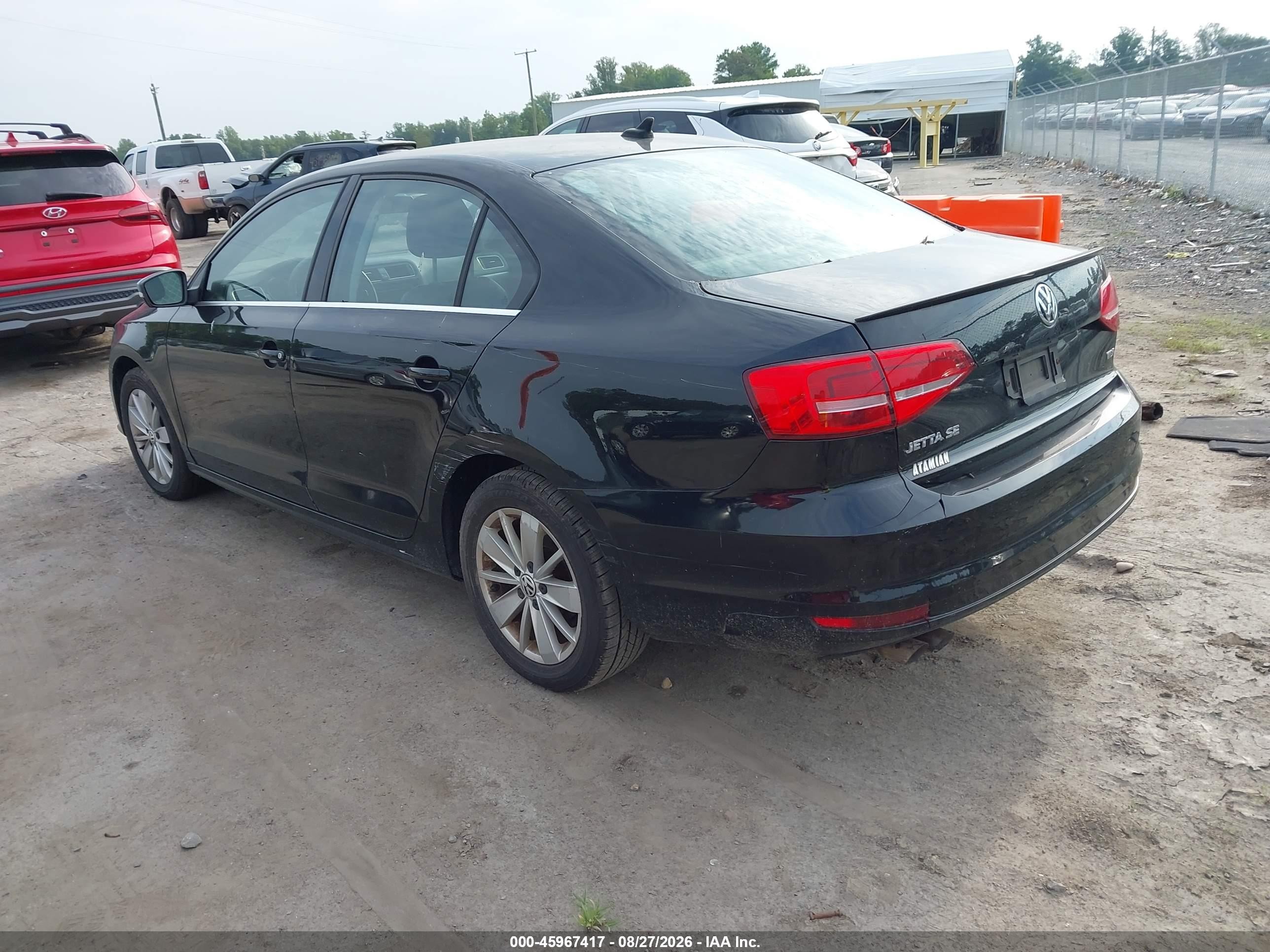 2015 Volkswagen Jetta 2.0l Tdi Se Black vin: 3VWLA7AJ9FM227796