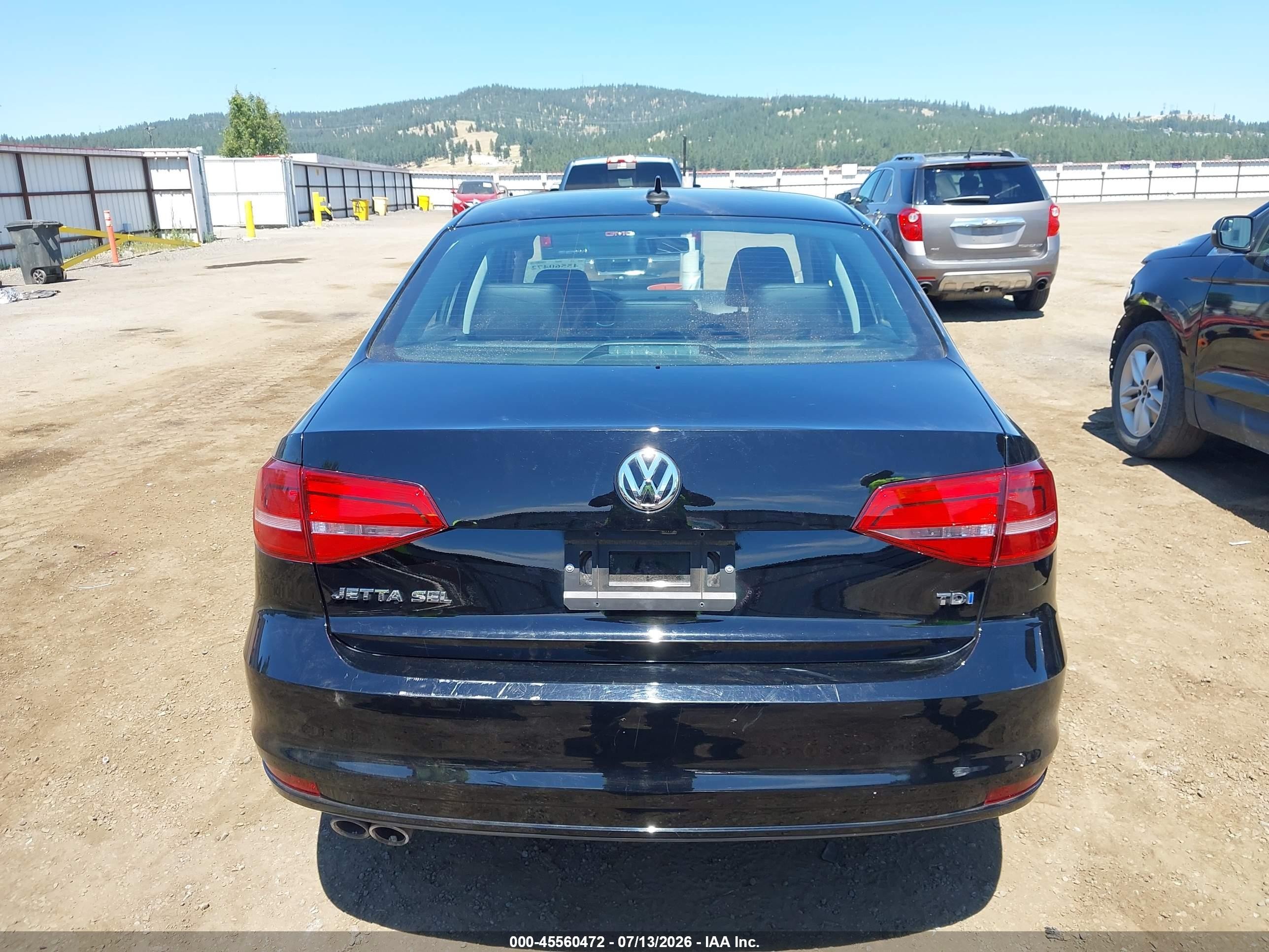 2015 Volkswagen Jetta 2.0l Tdi Sel Black vin: 3VWLA7AJXFM343590