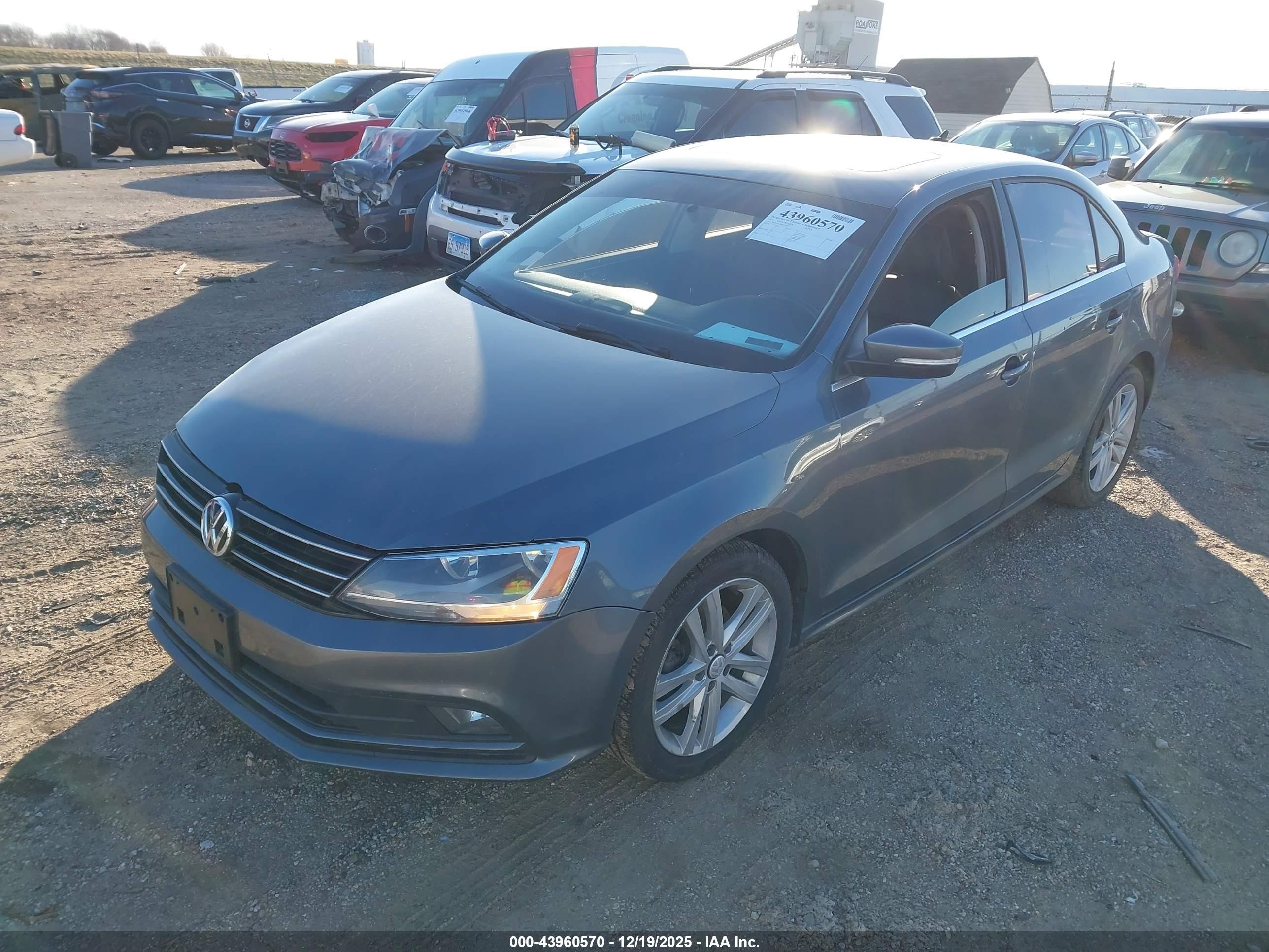 2015 Volkswagen Jetta 2.0l Tdi Sel Gray vin: 3VWLA7AJXFM409037