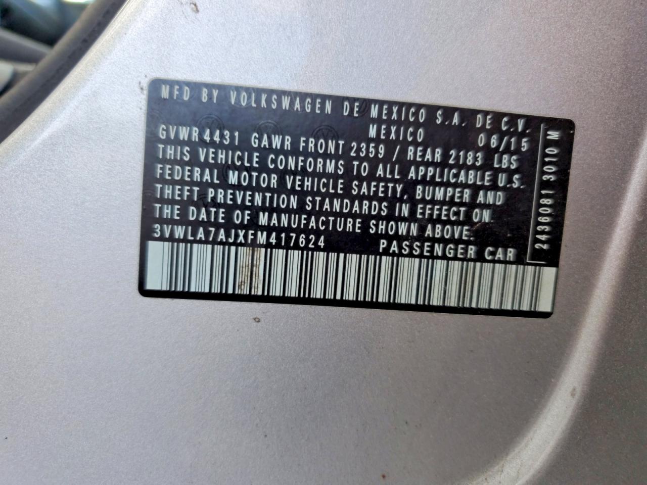2015 Volkswagen Jetta Tdi Серебряный vin: 3VWLA7AJXFM417624