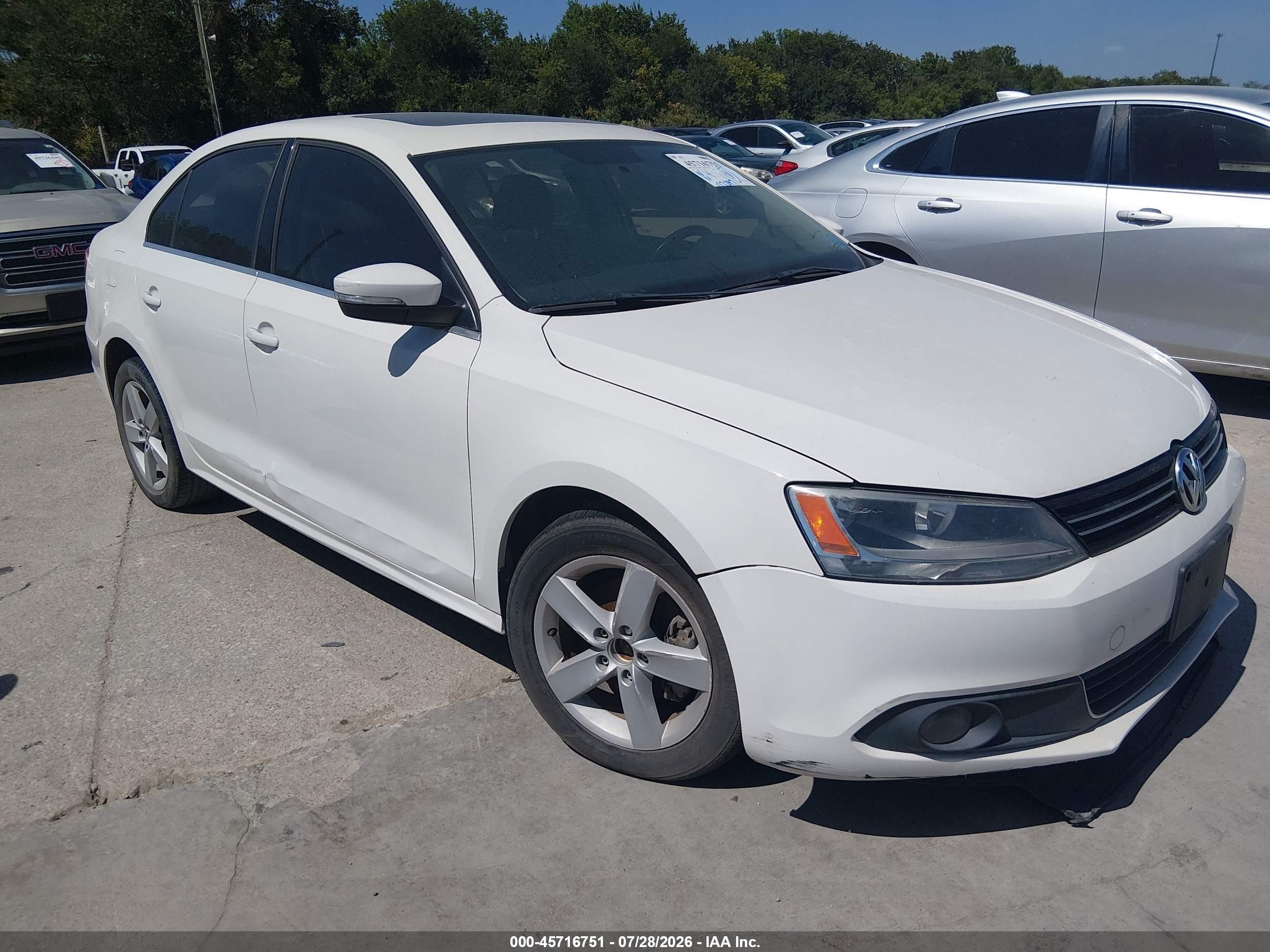 2011 Volkswagen Jetta 2.0l Tdi White vin: 3VWLL7AJ0BM087304