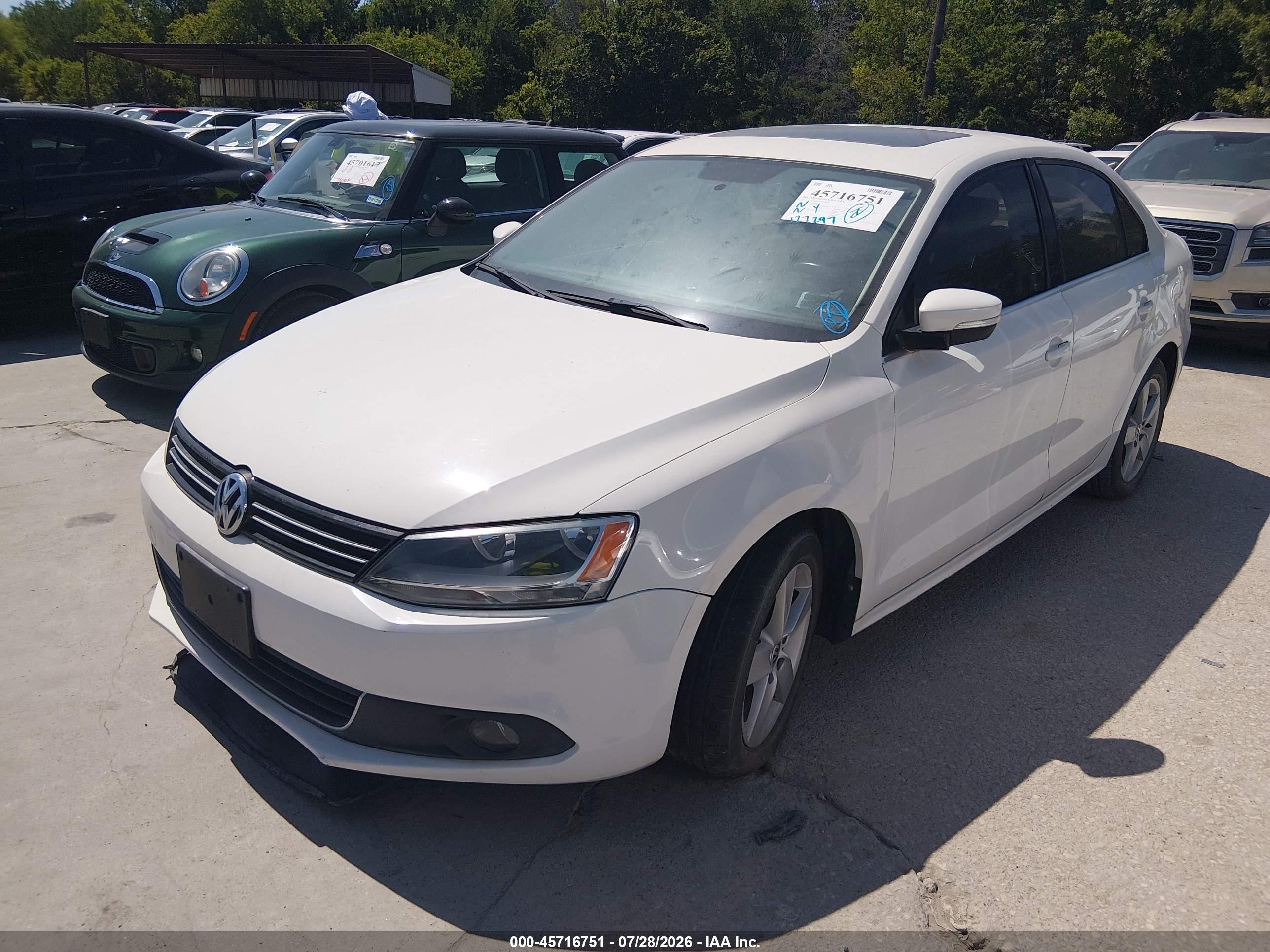 2011 Volkswagen Jetta 2.0l Tdi White vin: 3VWLL7AJ0BM087304