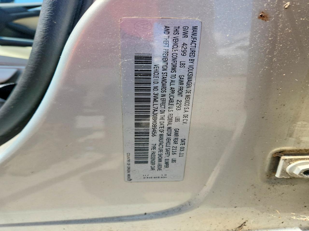 2011 Volkswagen Jetta Tdi Silver vin: 3VWLL7AJ0BM089456