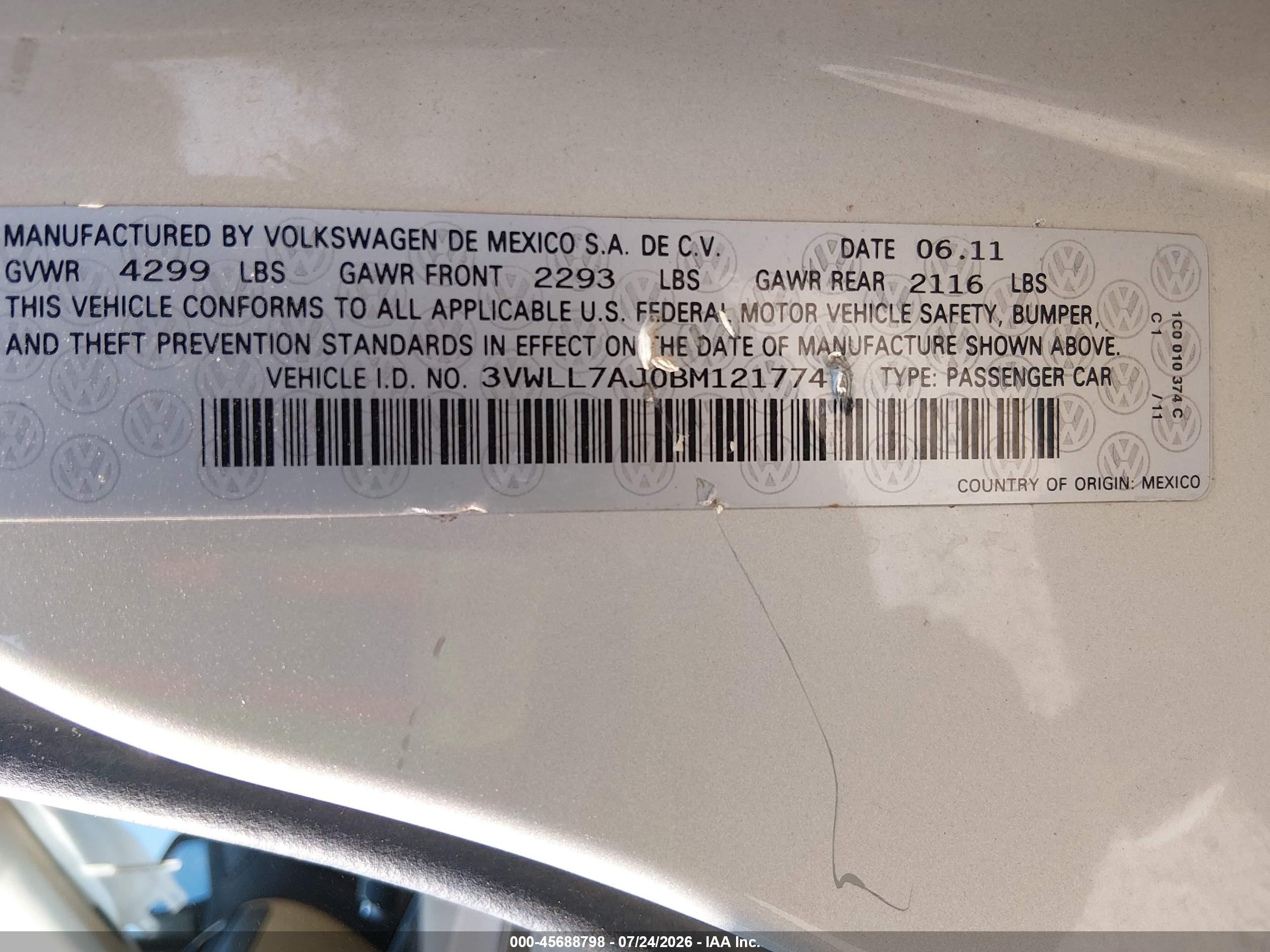 2011 Volkswagen Jetta 2.0l Tdi Silver vin: 3VWLL7AJ0BM121774
