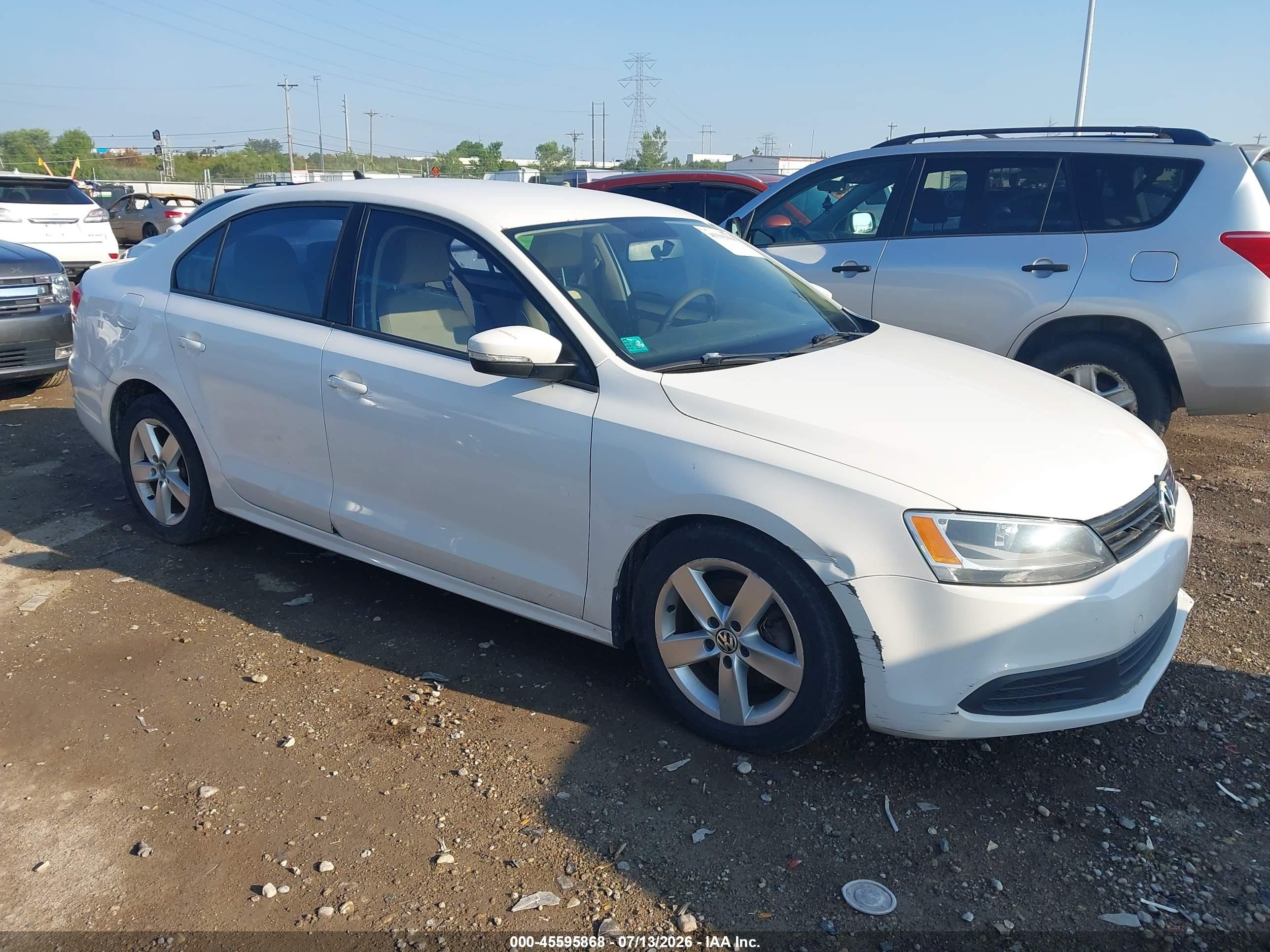 2012 Volkswagen Jetta Tdi White vin: 3VWLL7AJ0CM311785