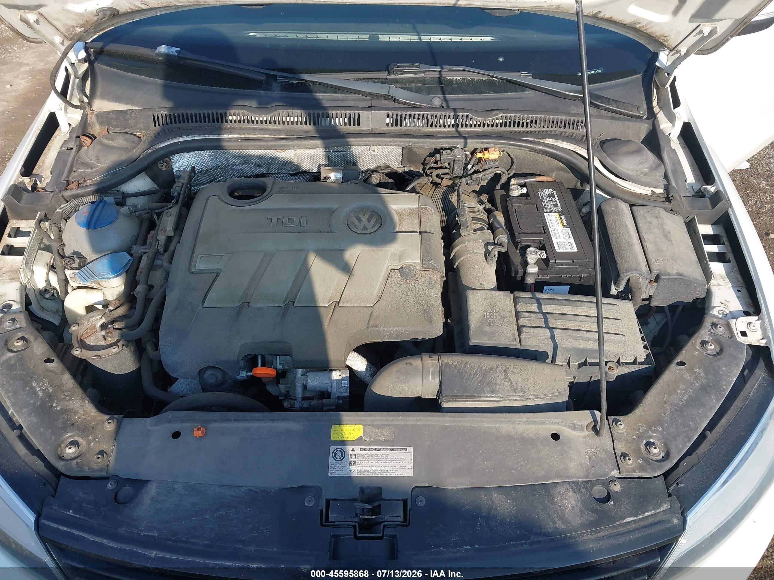 2012 Volkswagen Jetta Tdi White vin: 3VWLL7AJ0CM311785