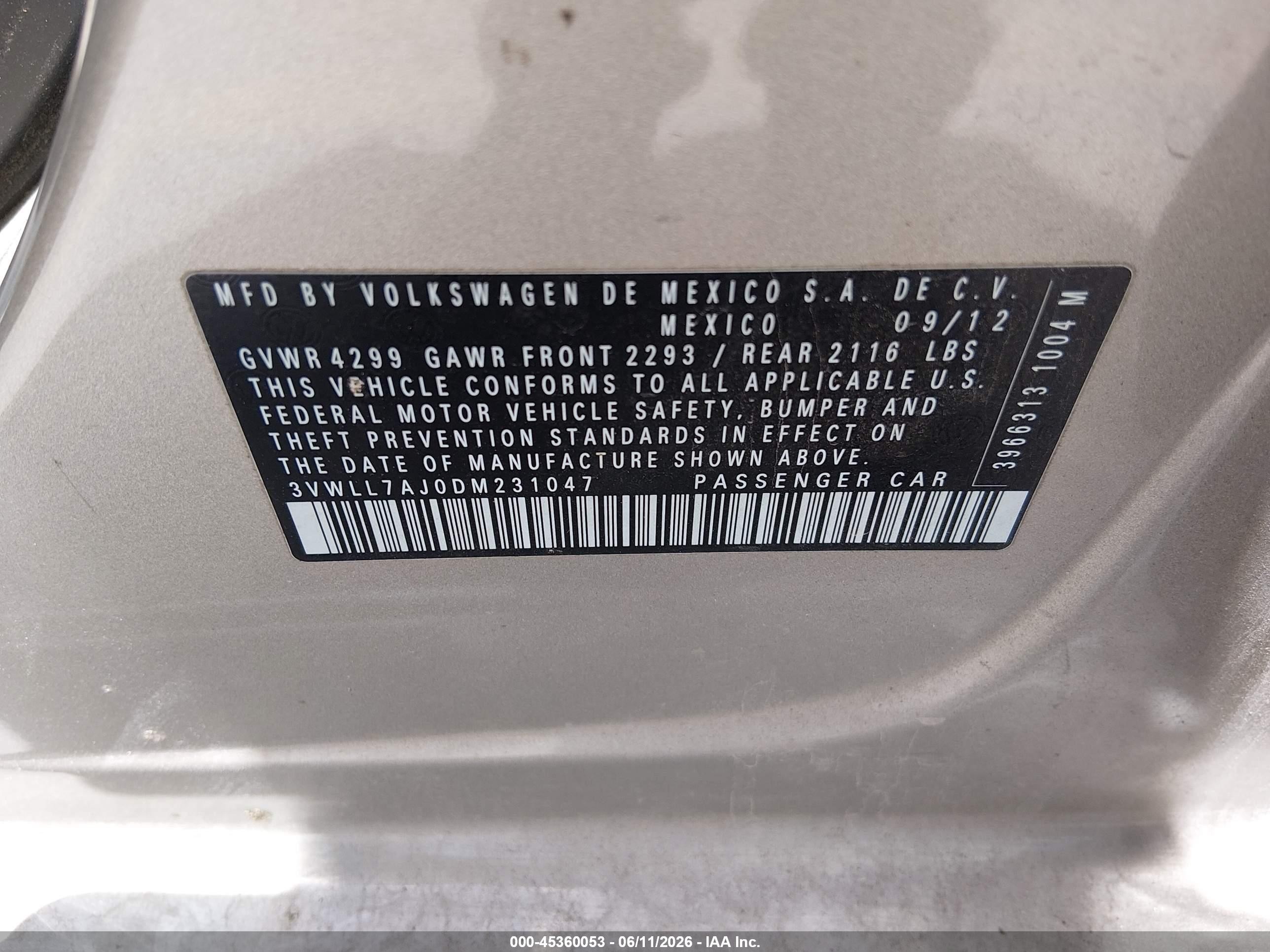 2013 Volkswagen Jetta 2.0l Tdi Tan vin: 3VWLL7AJ0DM231047