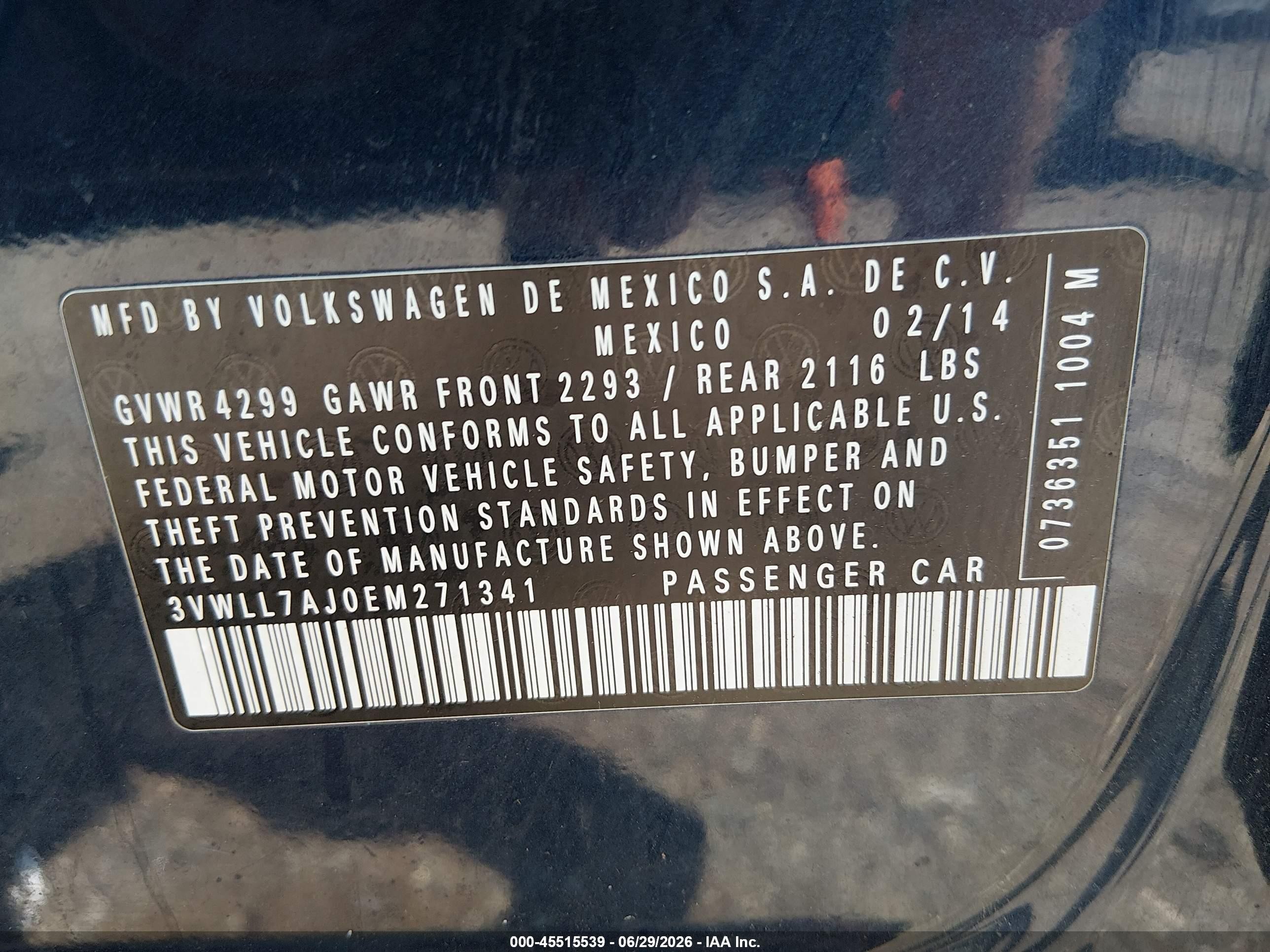 2014 Volkswagen Jetta 2.0l Tdi Value Edition Blue vin: 3VWLL7AJ0EM271341