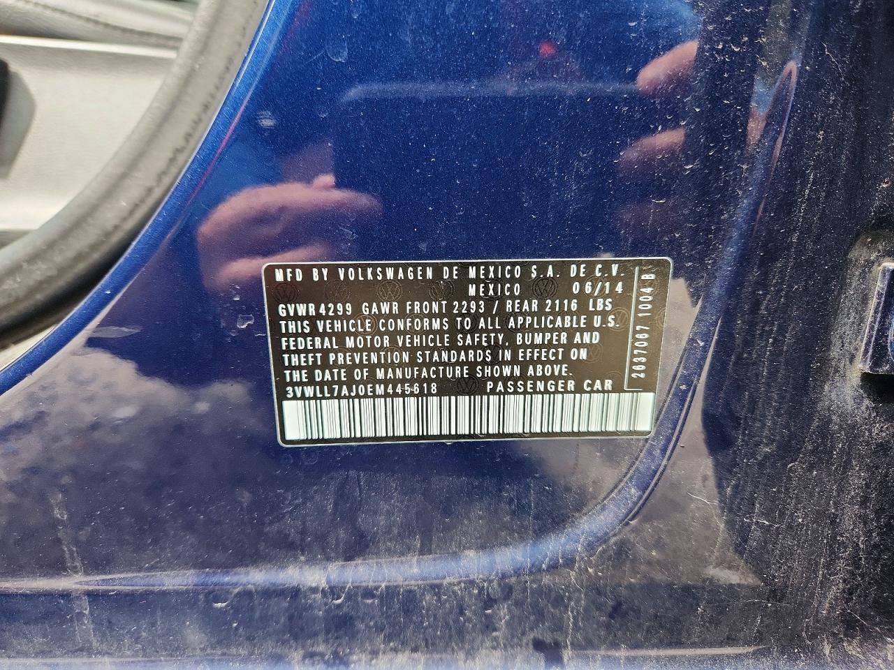 2014 Volkswagen Jetta Tdi Blue vin: 3VWLL7AJ0EM445618