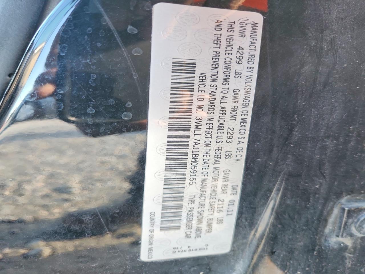 2011 Volkswagen Jetta Tdi Черный vin: 3VWLL7AJ1BM059155