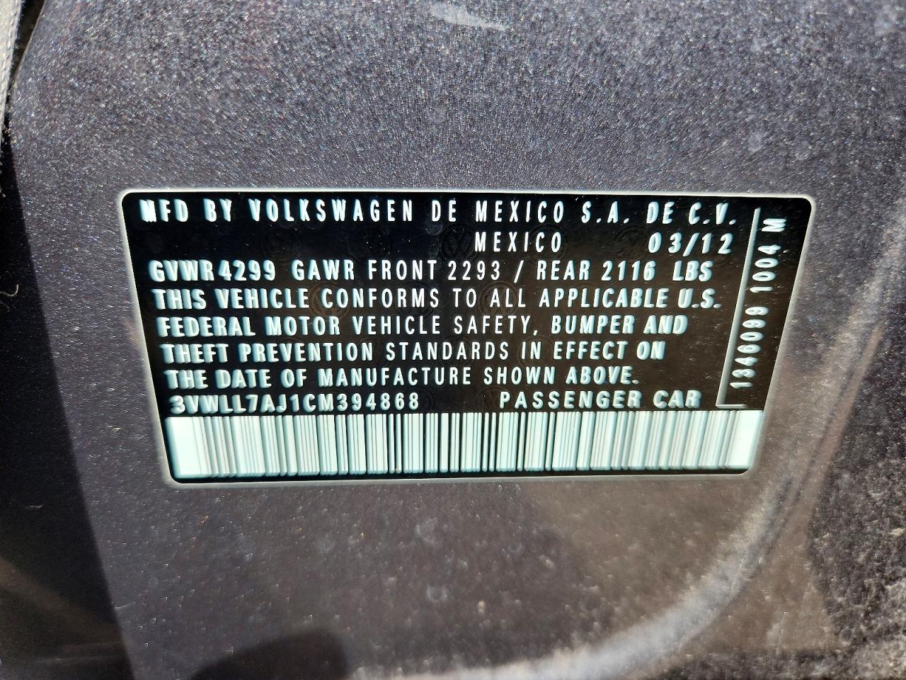 2012 Volkswagen Jetta Tdi Gray vin: 3VWLL7AJ1CM394868