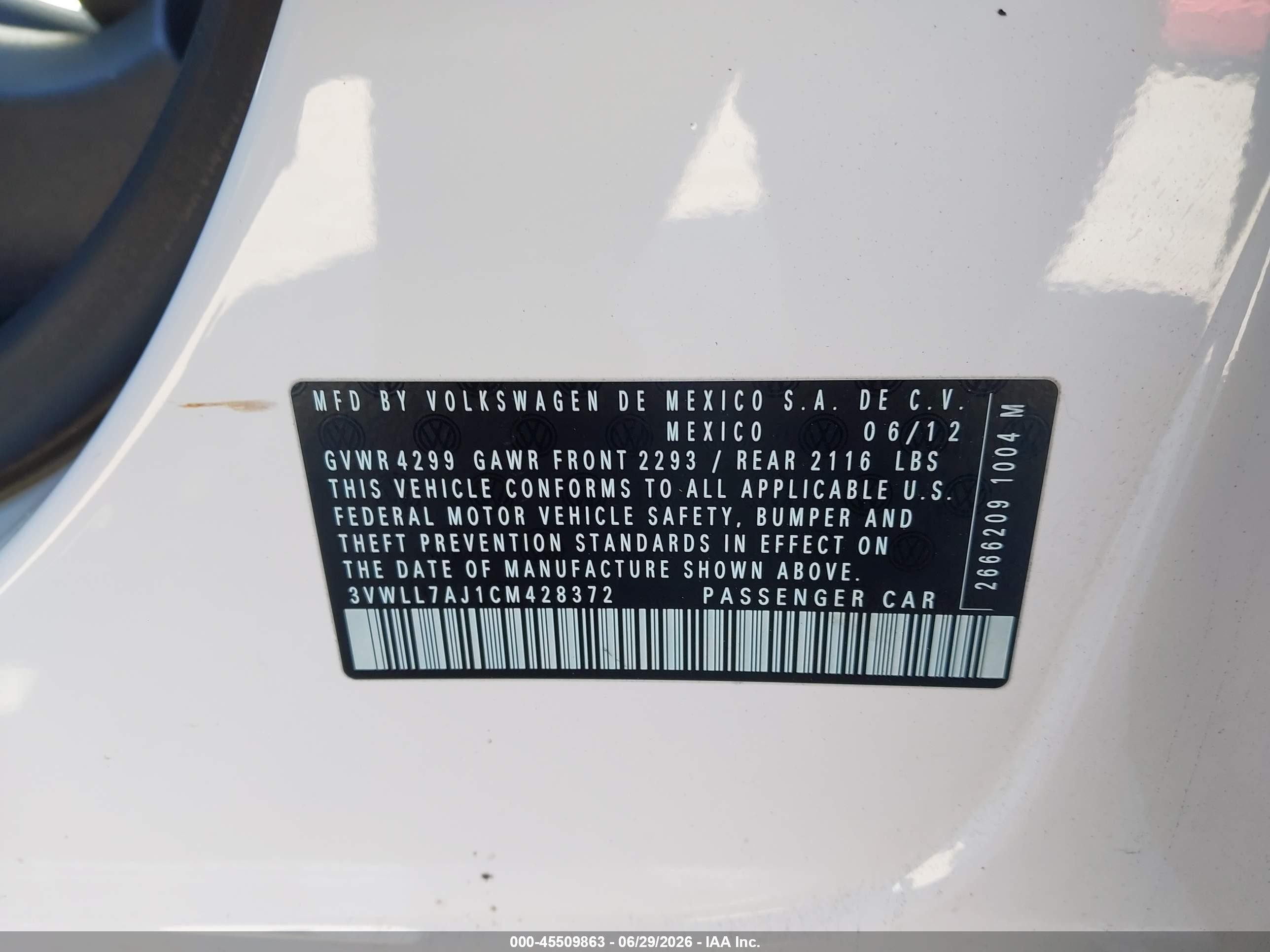 2012 Volkswagen Jetta 2.0l Tdi White vin: 3VWLL7AJ1CM428372