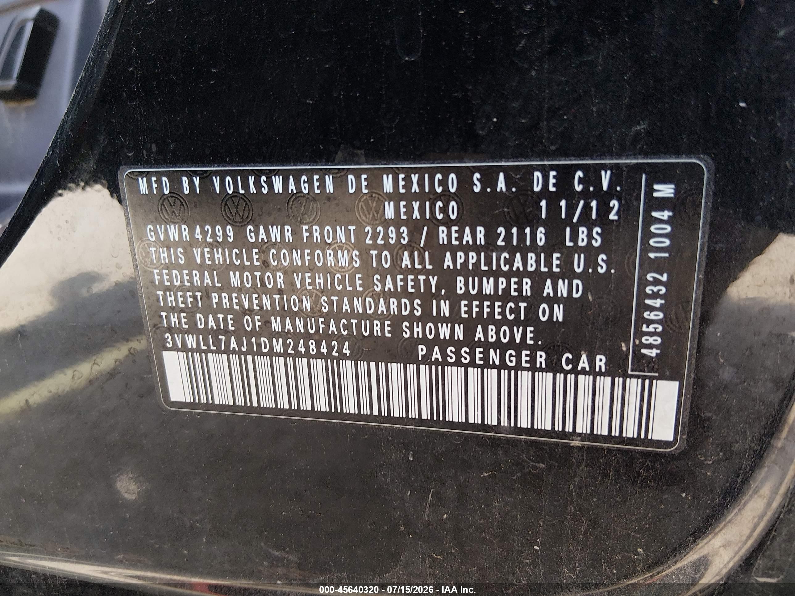 2013 Volkswagen Jetta 2.0l Tdi Черный vin: 3VWLL7AJ1DM248424
