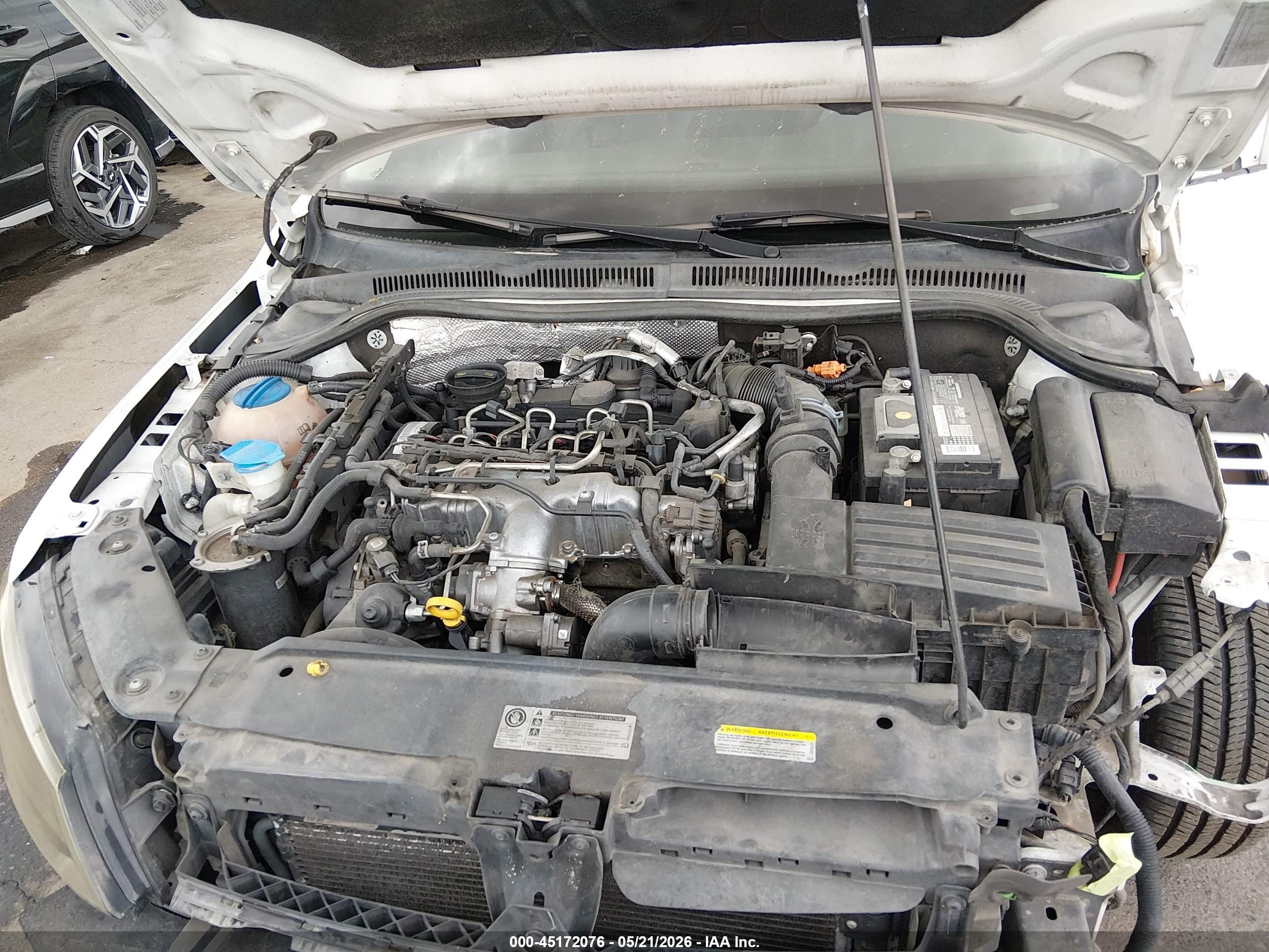 2014 Volkswagen Jetta Tdi White vin: 3VWLL7AJ1EM288293