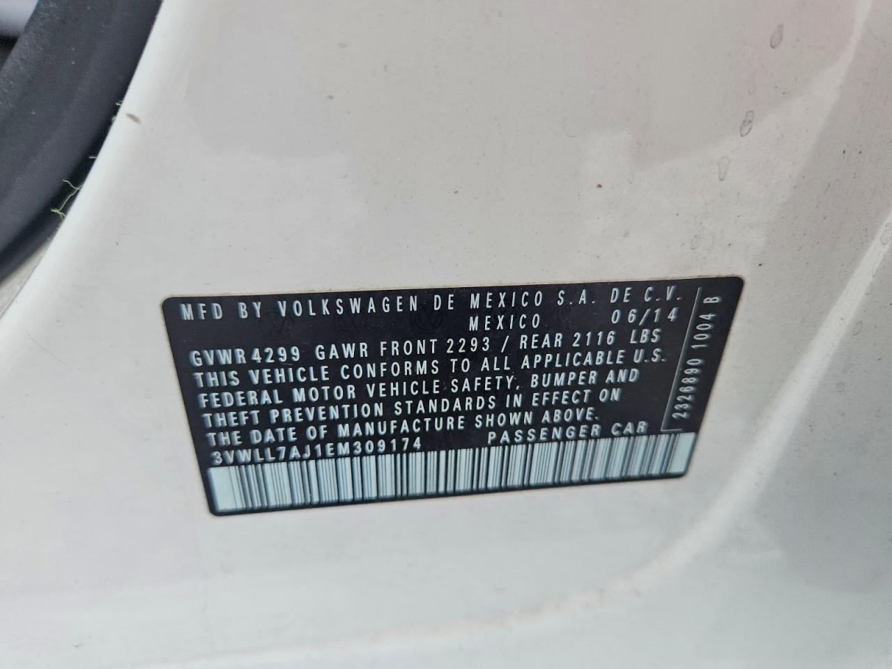 2014 Volkswagen Jetta Tdi White vin: 3VWLL7AJ1EM309174