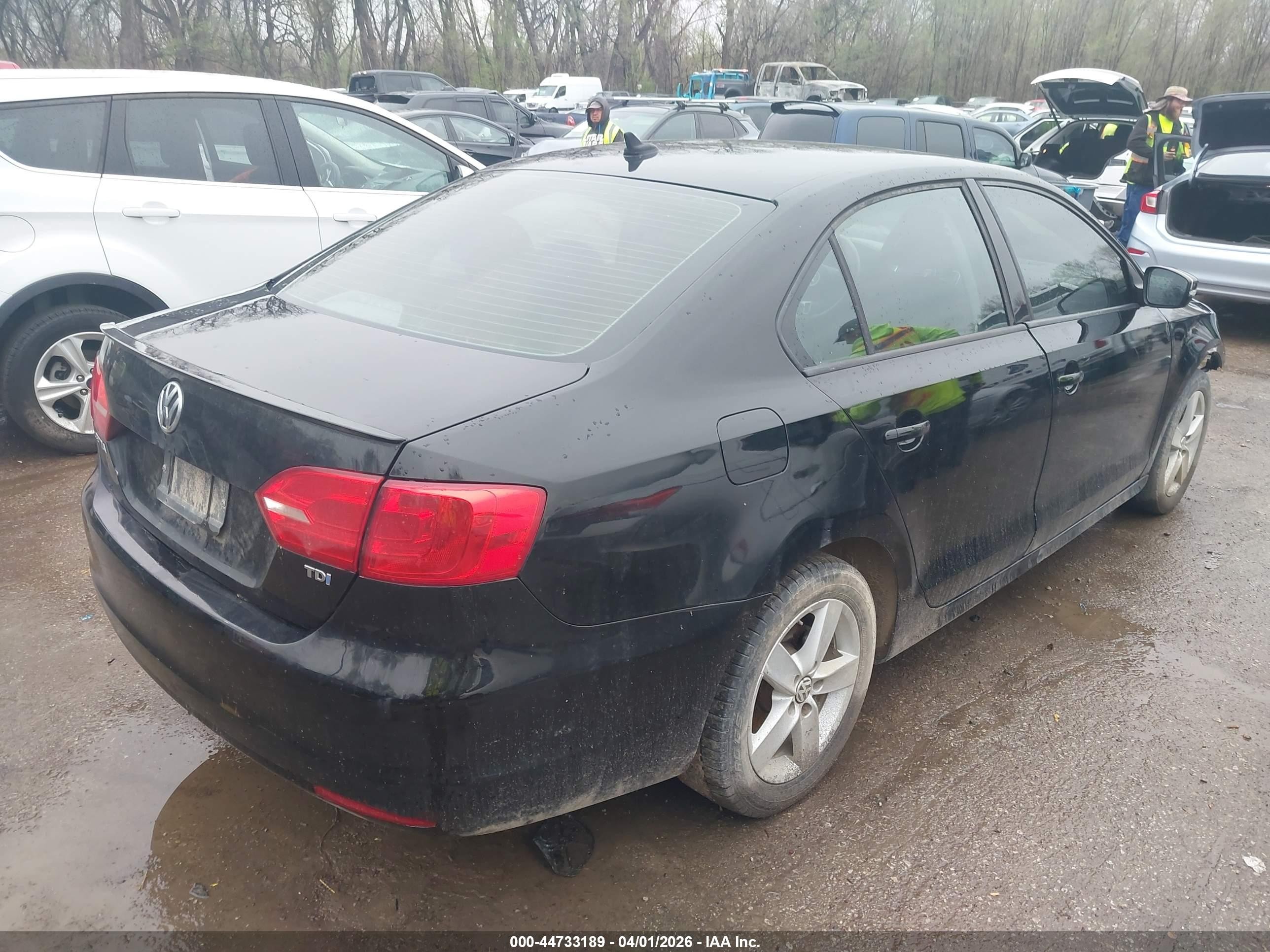 2011 Volkswagen Jetta 2.0l Tdi Black vin: 3VWLL7AJ2BM047841