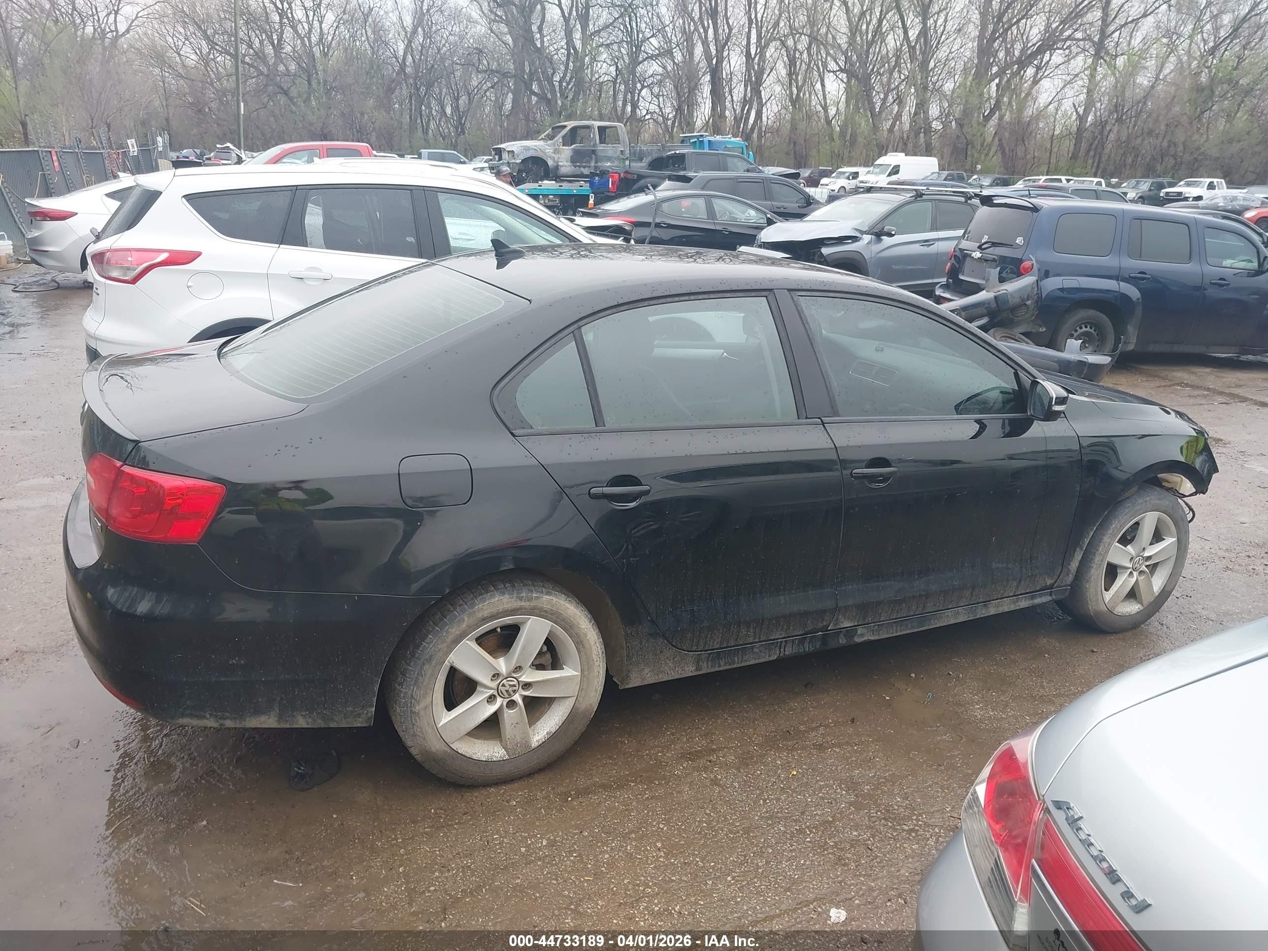 2011 Volkswagen Jetta 2.0l Tdi Black vin: 3VWLL7AJ2BM047841