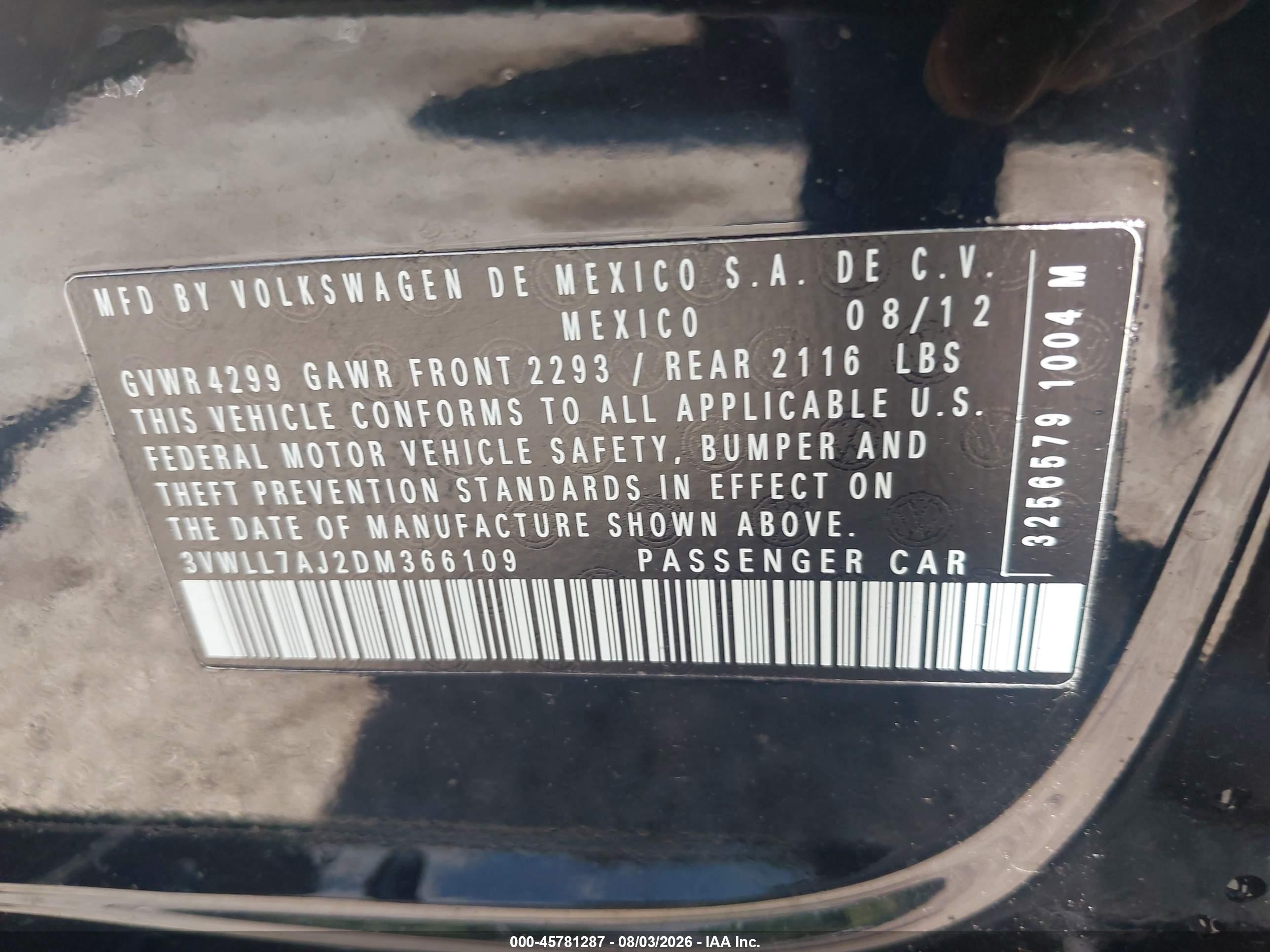 2013 Volkswagen Jetta 2.0l Tdi Black vin: 3VWLL7AJ2DM366109