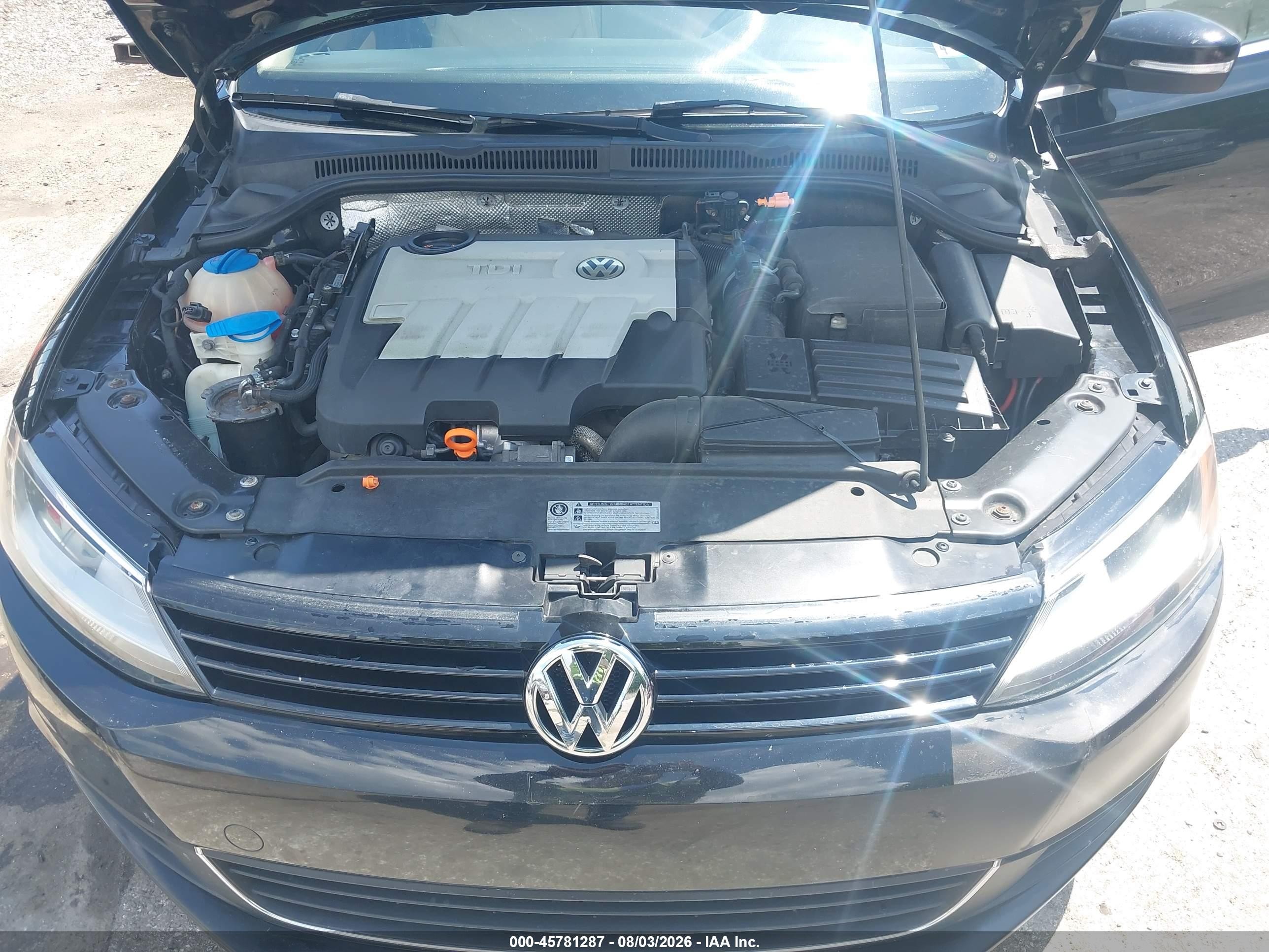 2013 Volkswagen Jetta 2.0l Tdi Black vin: 3VWLL7AJ2DM366109