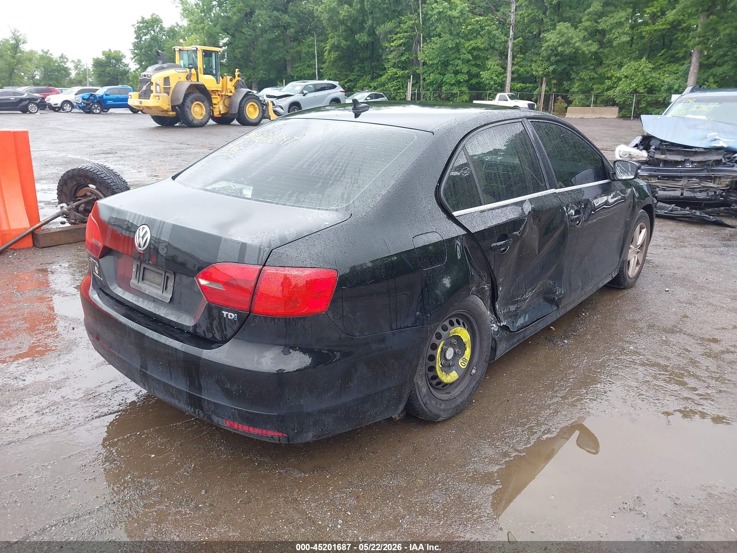 2014 Volkswagen Jetta 2.0l Tdi Black vin: 3VWLL7AJ2EM278128