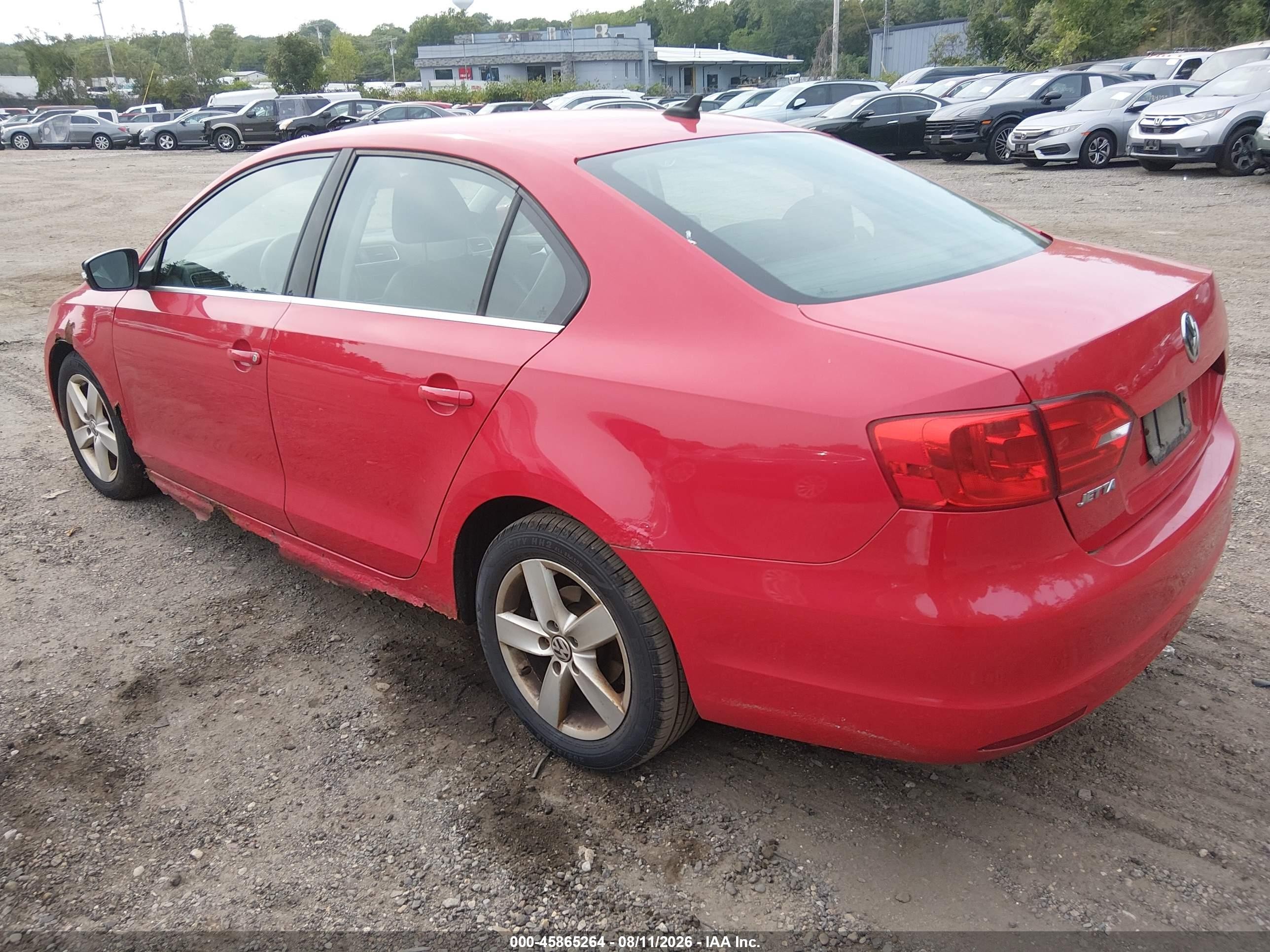 2014 Volkswagen Jetta 2.0l Tdi Red vin: 3VWLL7AJ2EM383316