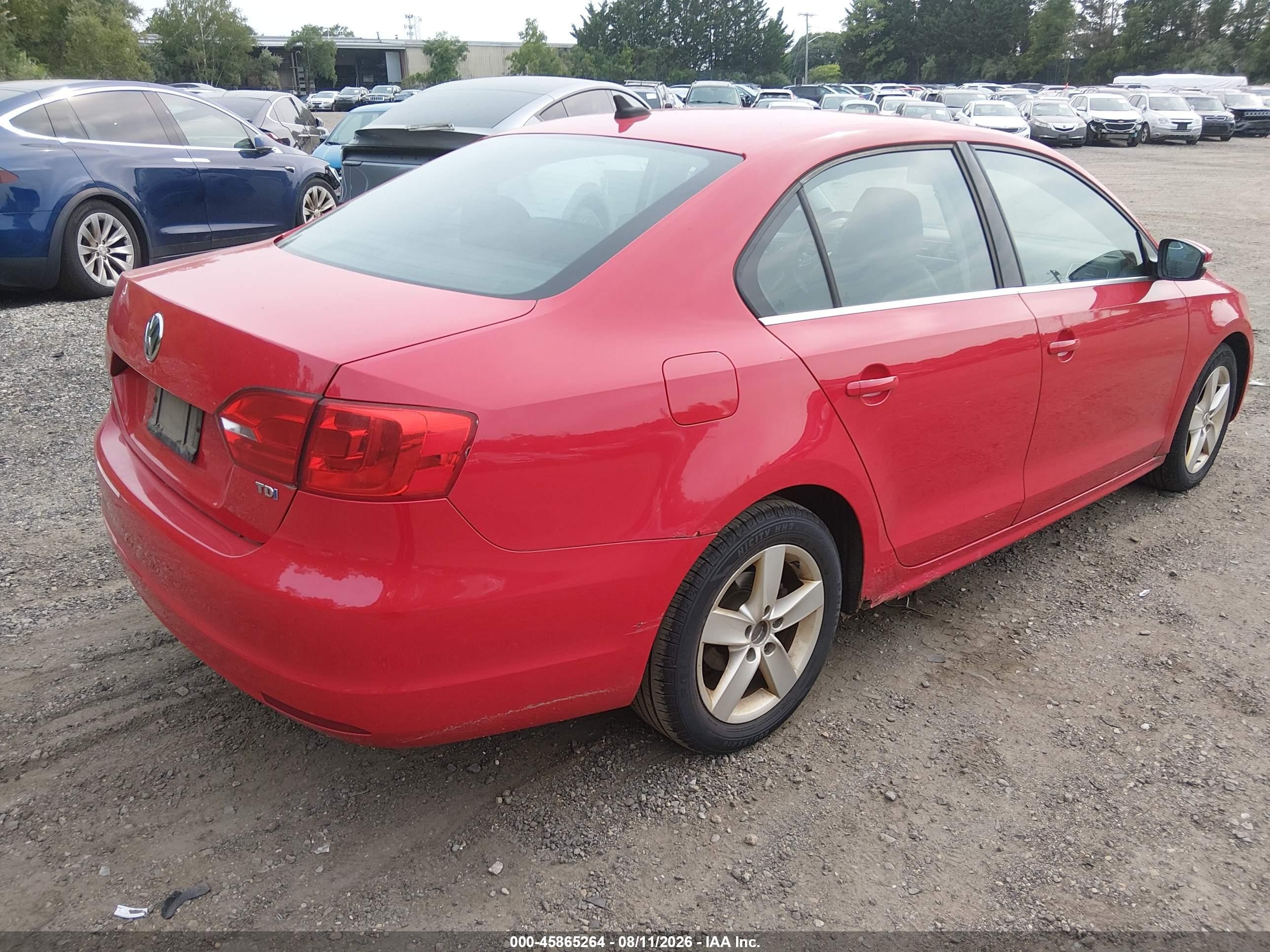 2014 Volkswagen Jetta 2.0l Tdi Red vin: 3VWLL7AJ2EM383316