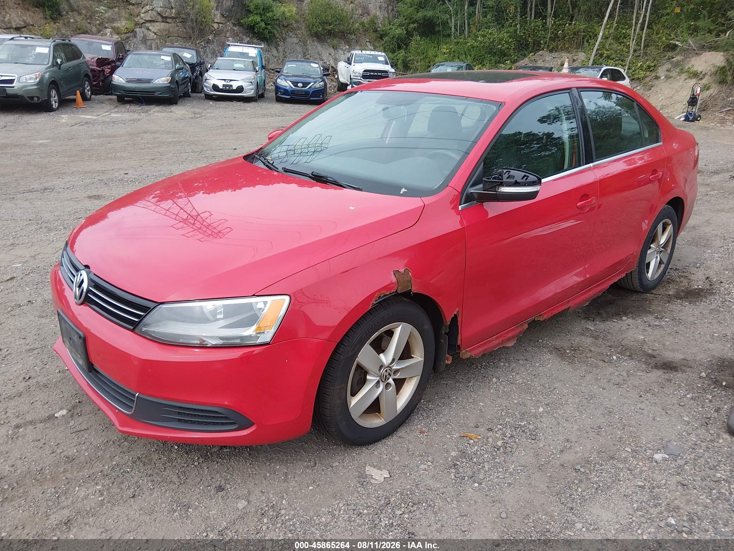2014 Volkswagen Jetta 2.0l Tdi Red vin: 3VWLL7AJ2EM383316
