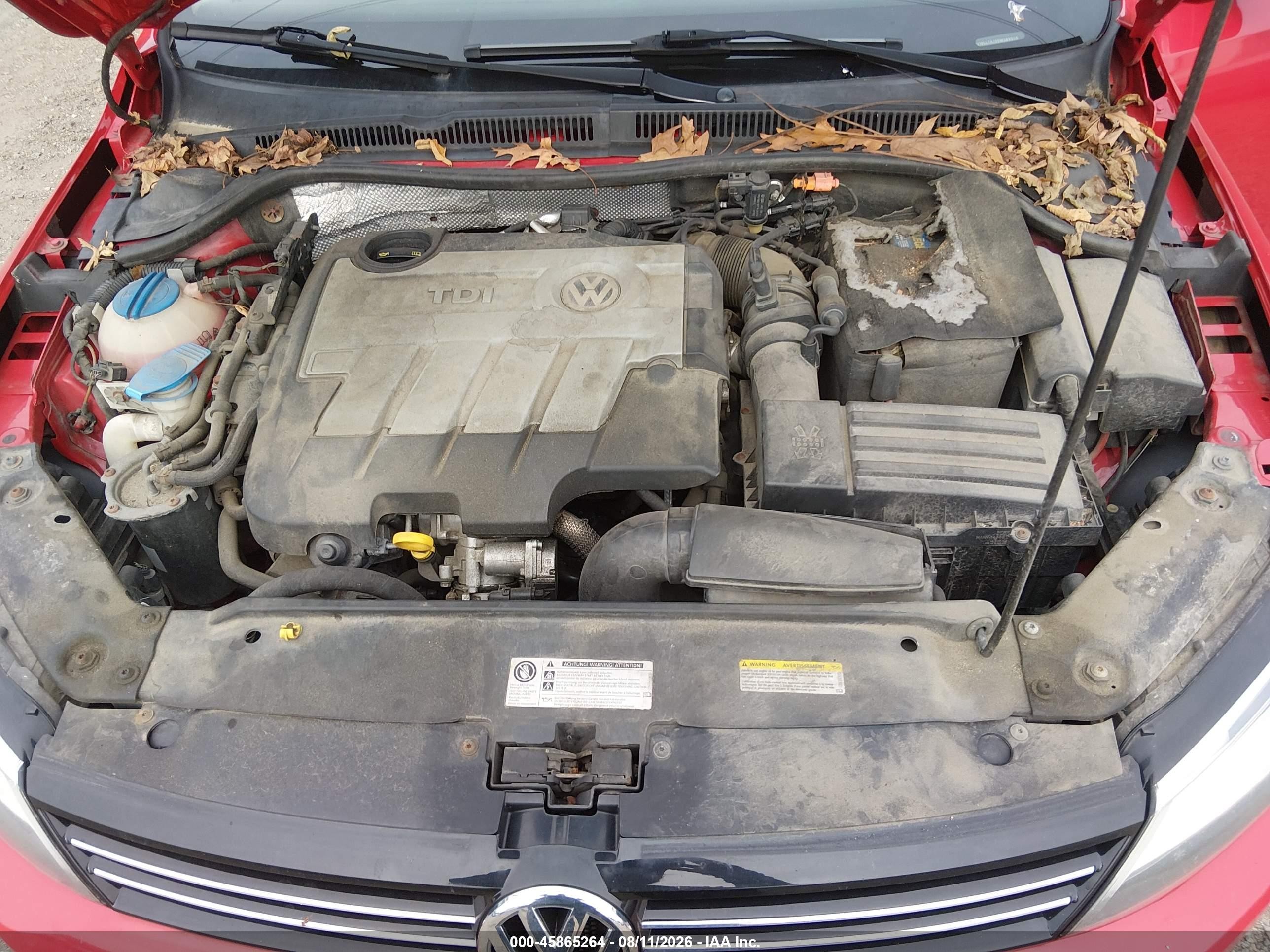 2014 Volkswagen Jetta 2.0l Tdi Red vin: 3VWLL7AJ2EM383316