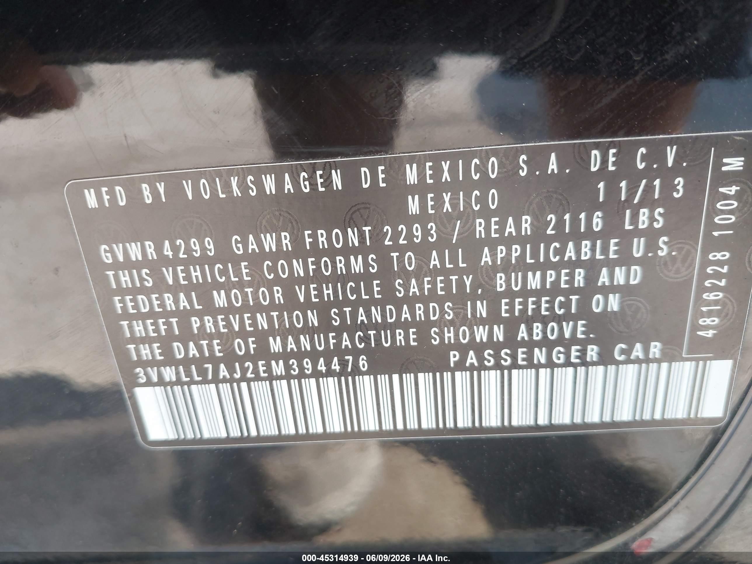 2014 Volkswagen Jetta 2.0l Tdi Черный vin: 3VWLL7AJ2EM394476