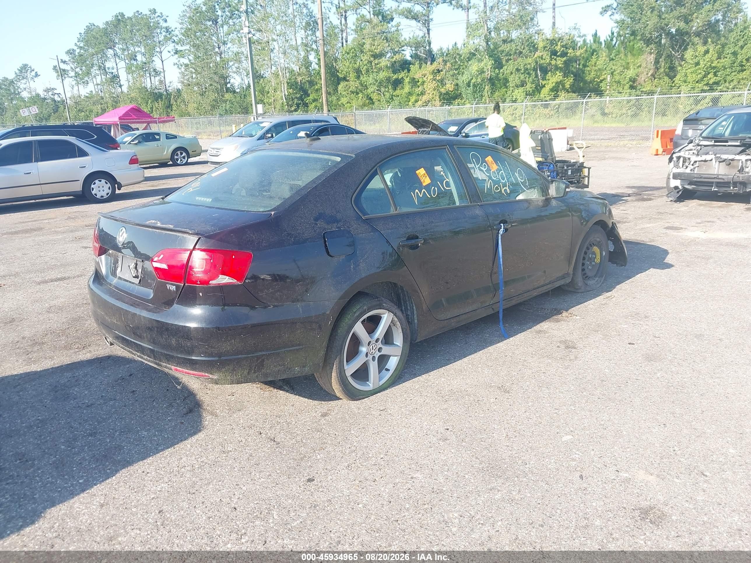 2011 Volkswagen Jetta 2.0l Tdi Black vin: 3VWLL7AJ3BM097891