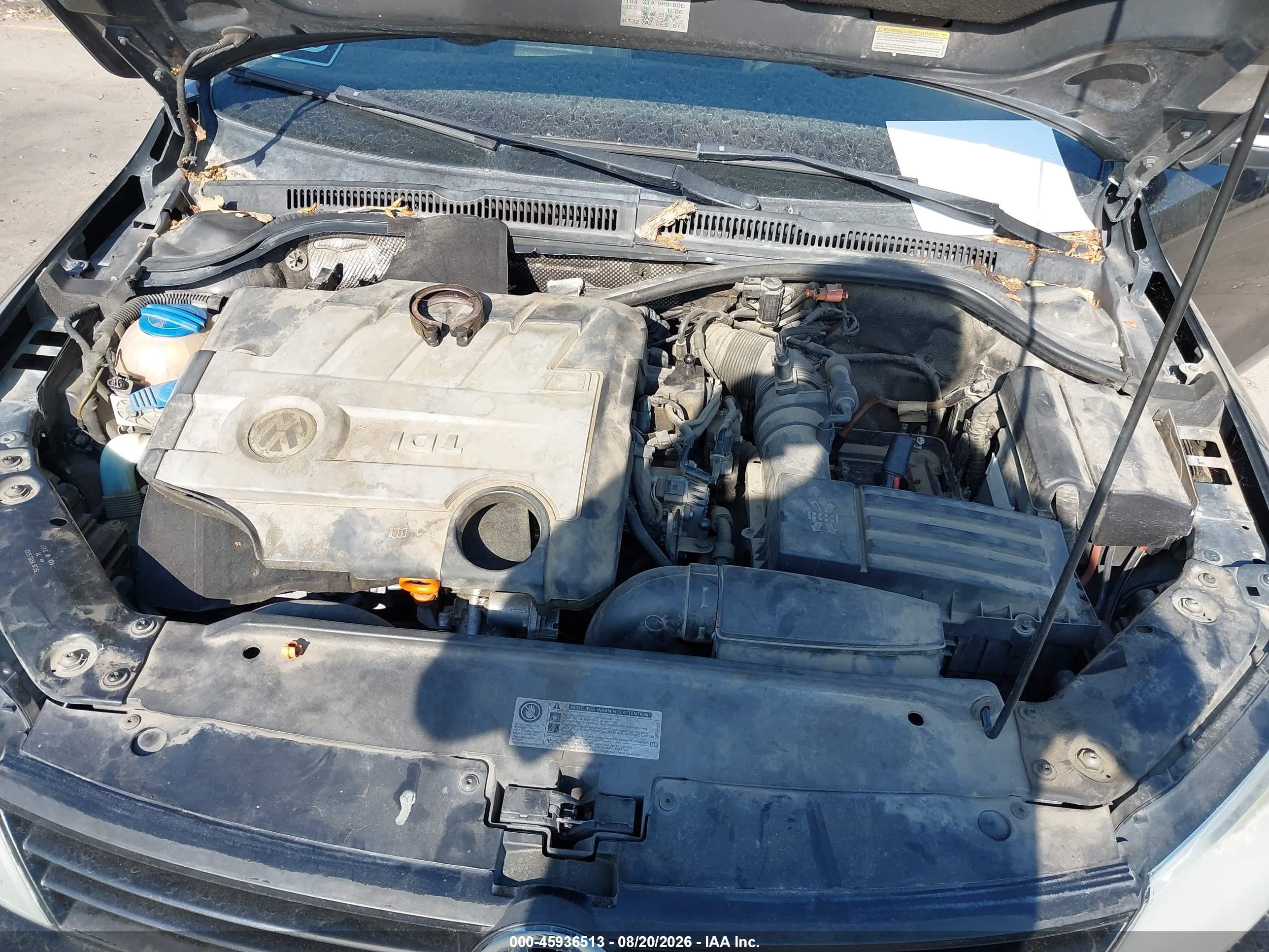 2012 Volkswagen Jetta 2.0l Tdi Черный vin: 3VWLL7AJ3CM090473