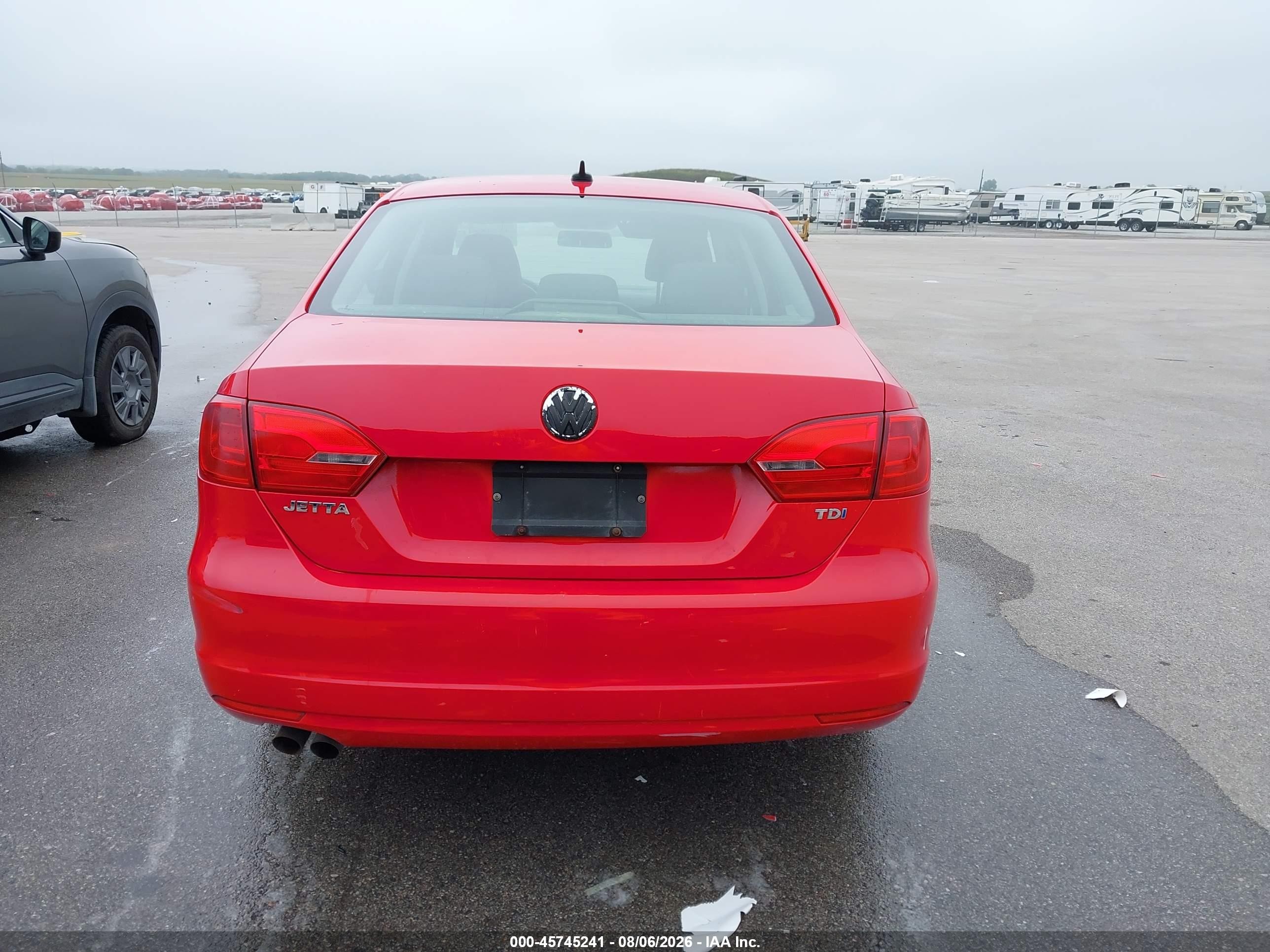 2012 Volkswagen Jetta 2.0l Tdi Red vin: 3VWLL7AJ3CM329066