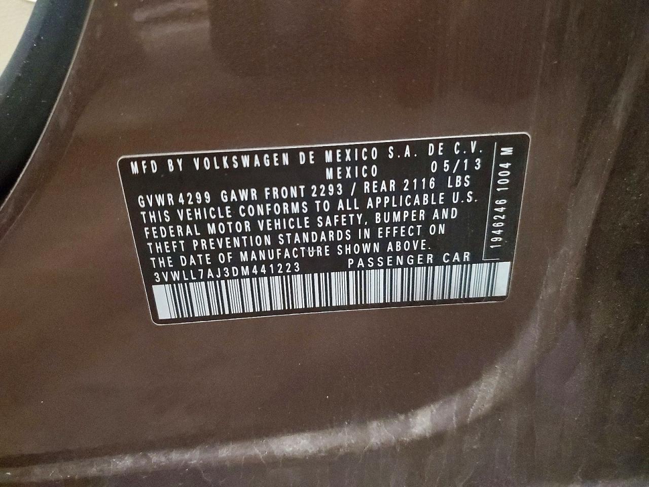 2013 Volkswagen Jetta Tdi Brown vin: 3VWLL7AJ3DM441223