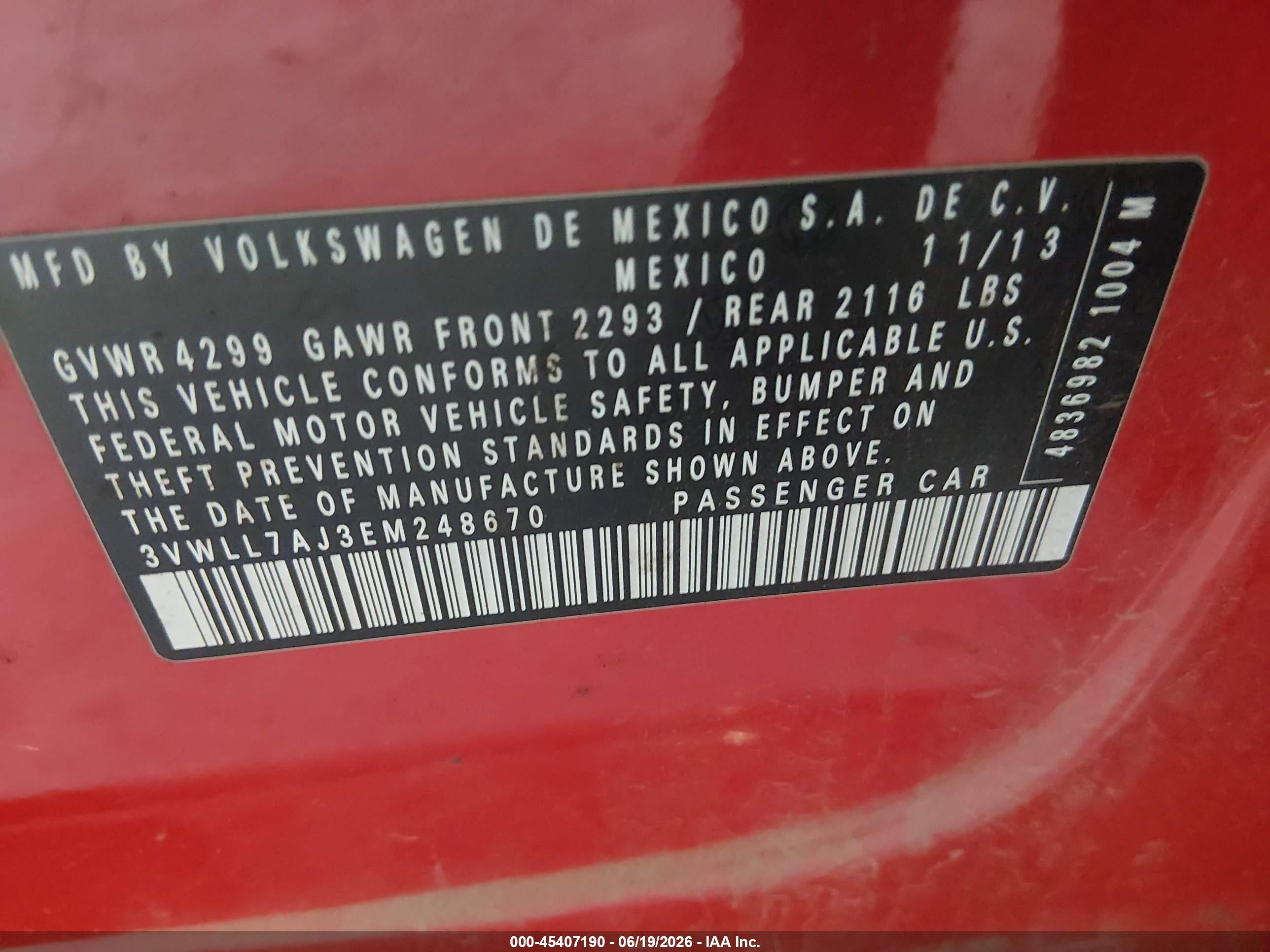 2014 Volkswagen Jetta 2.0l Tdi Red vin: 3VWLL7AJ3EM248670