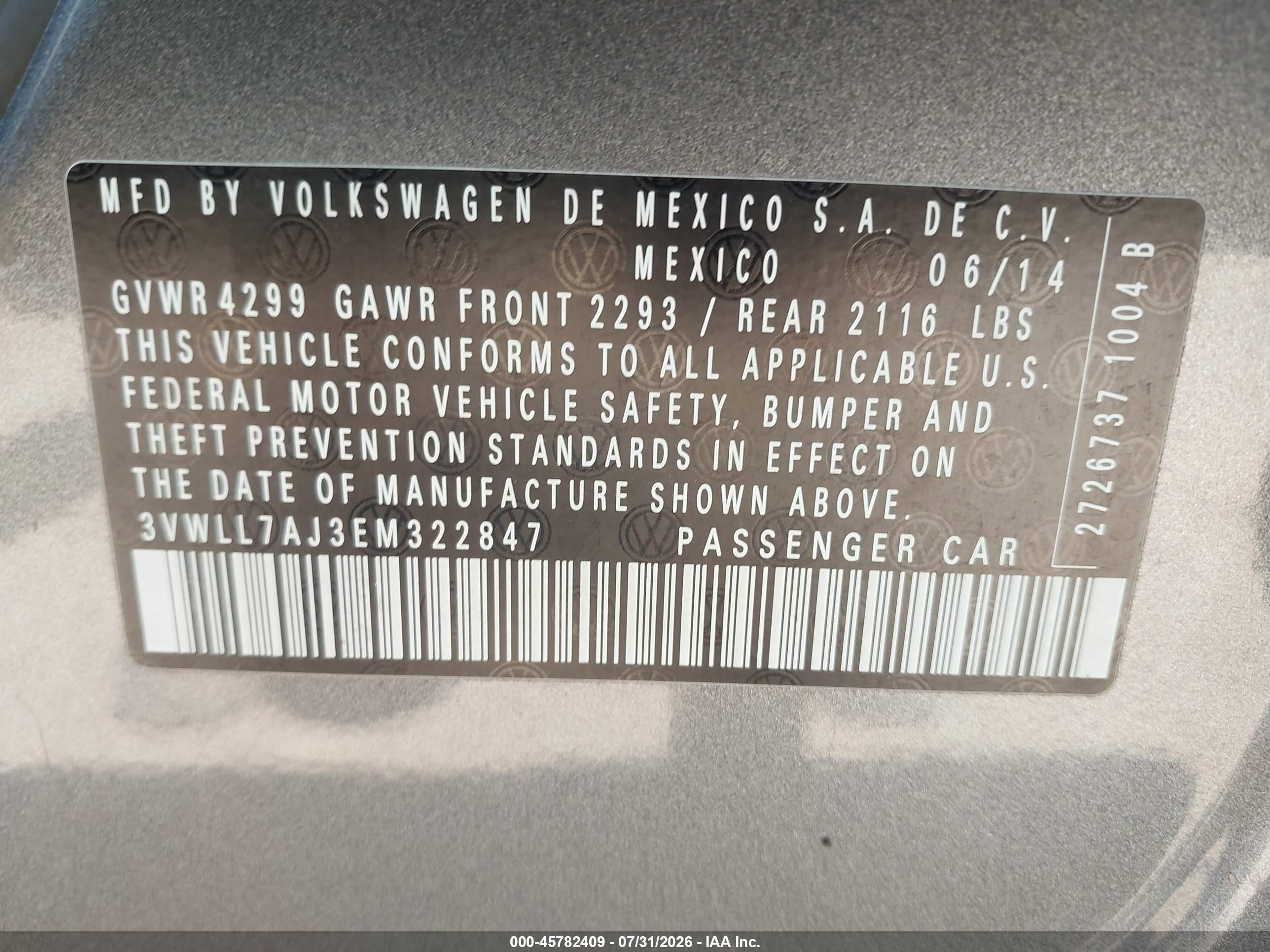 2014 Volkswagen Jetta 2.0l Tdi Gray vin: 3VWLL7AJ3EM322847