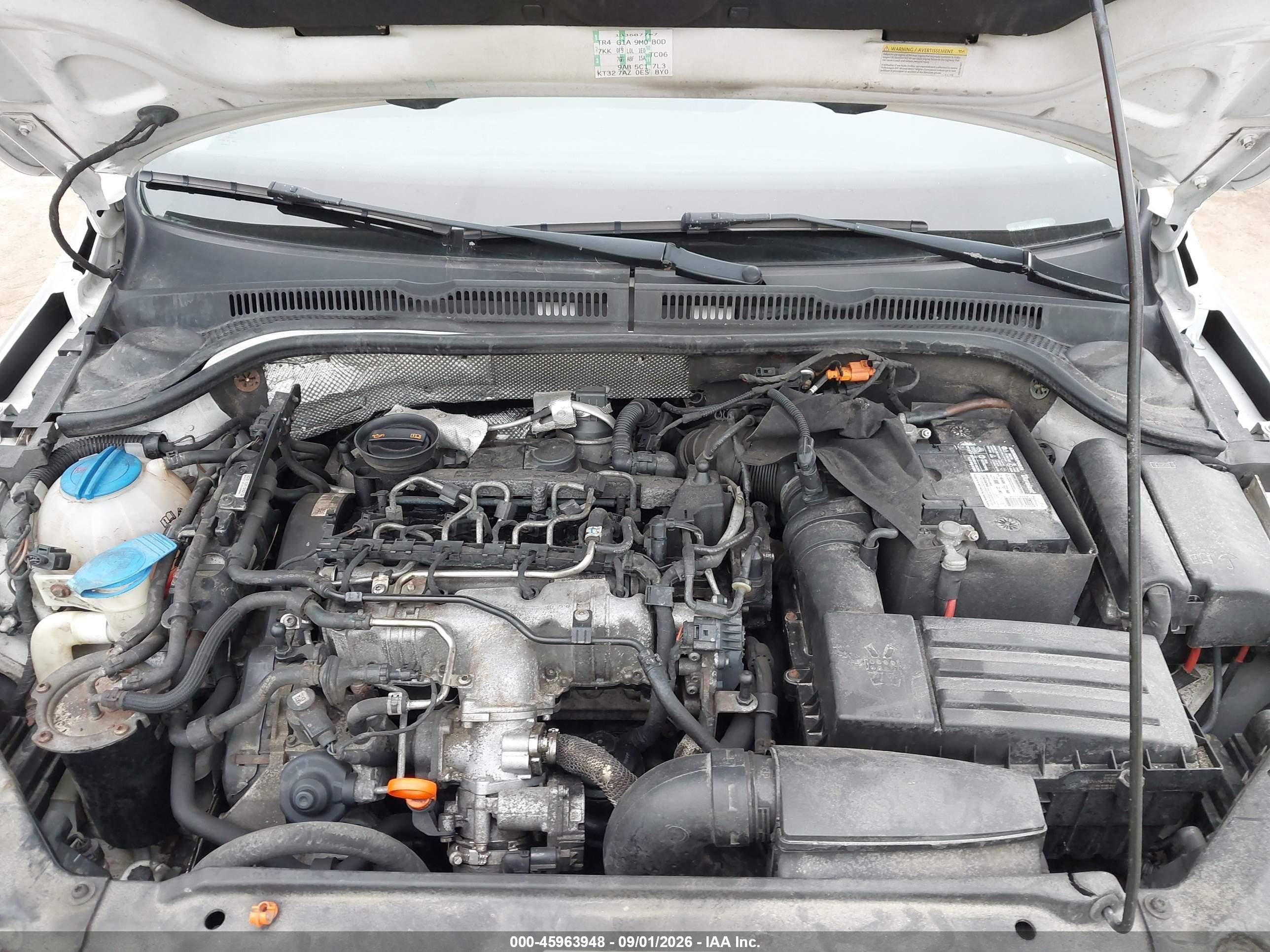 2011 Volkswagen Jetta 2.0l Tdi White vin: 3VWLL7AJ4BM093106