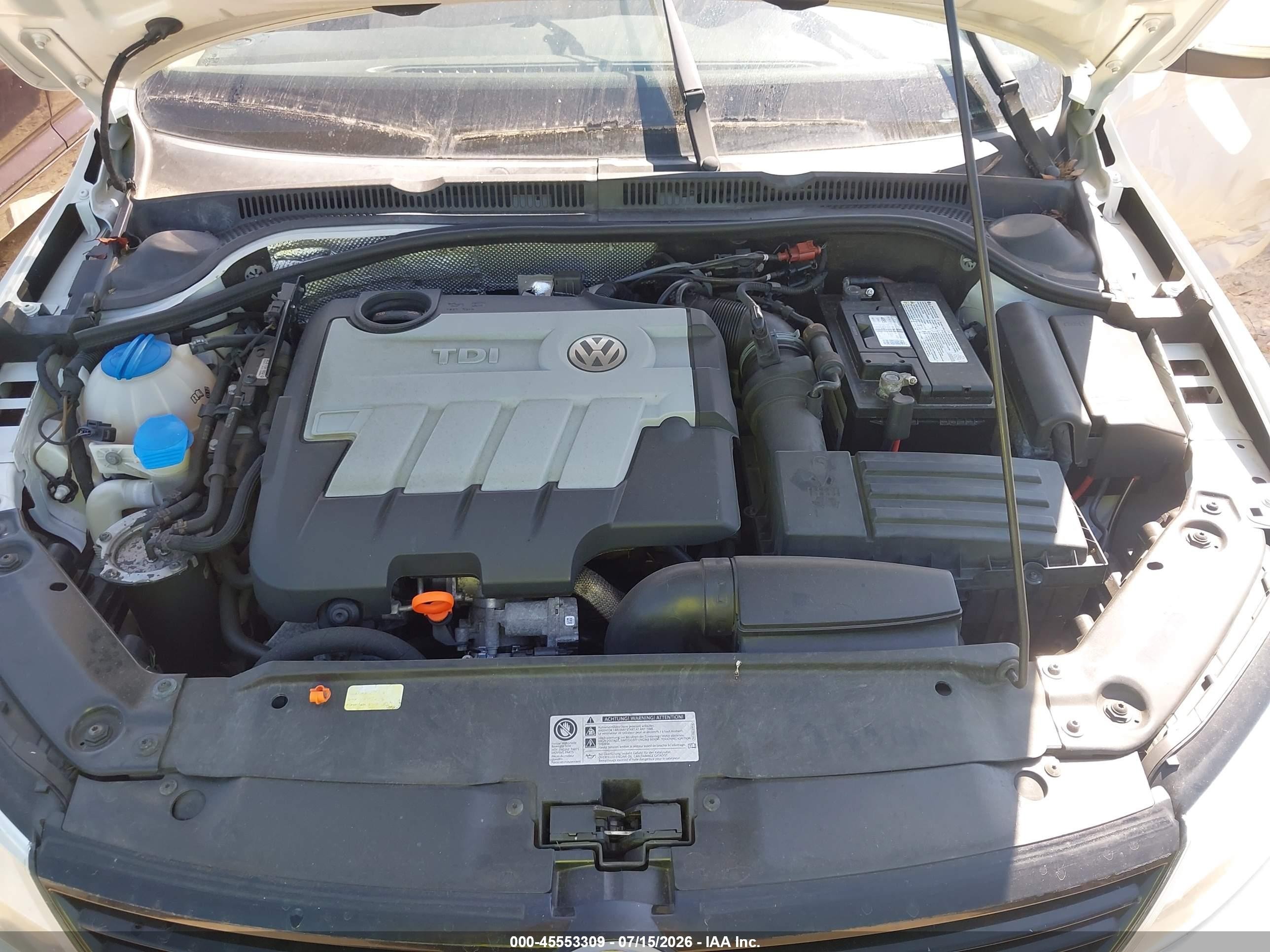 2011 Volkswagen Jetta 2.0l Tdi Белый vin: 3VWLL7AJ4BM104122
