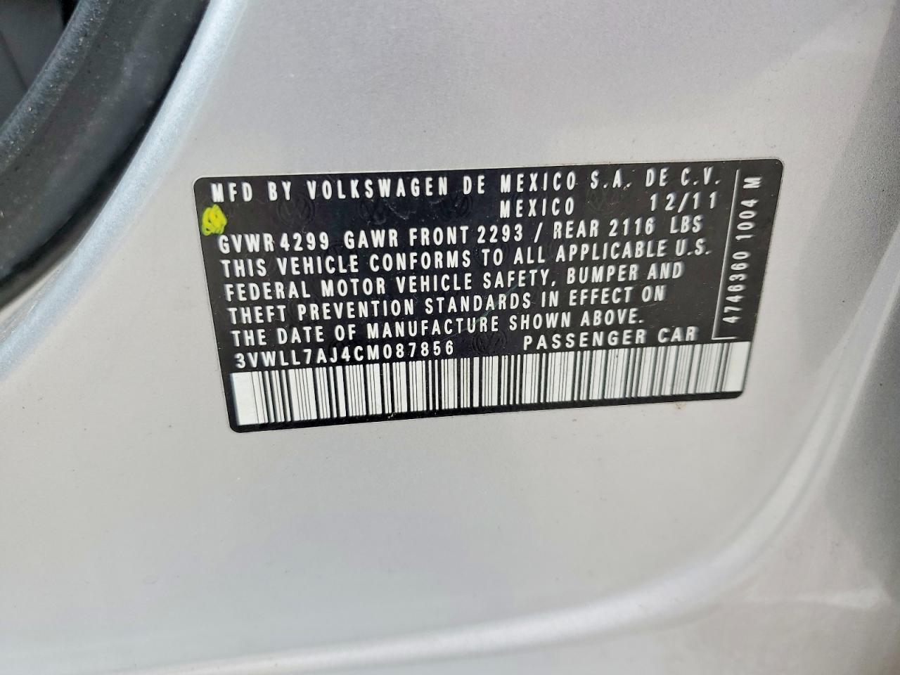 2012 Volkswagen Jetta Tdi Silver vin: 3VWLL7AJ4CM087856