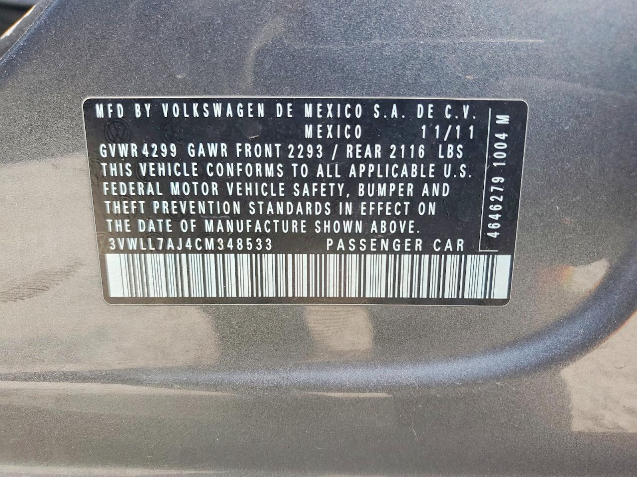 2012 Volkswagen Jetta Tdi Silver vin: 3VWLL7AJ4CM348533