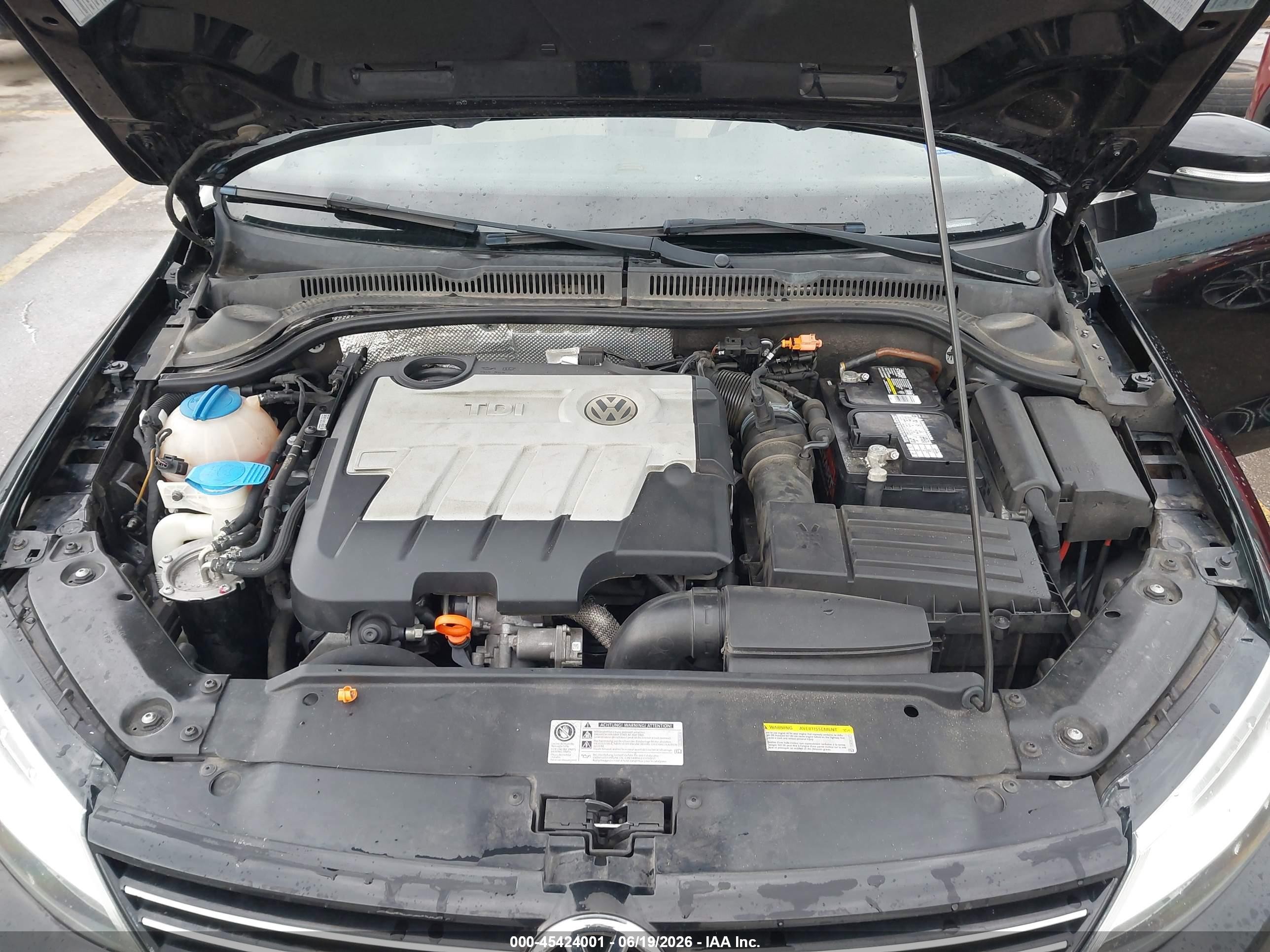 2013 Volkswagen Jetta 2.0l Tdi Black vin: 3VWLL7AJ4DM270546