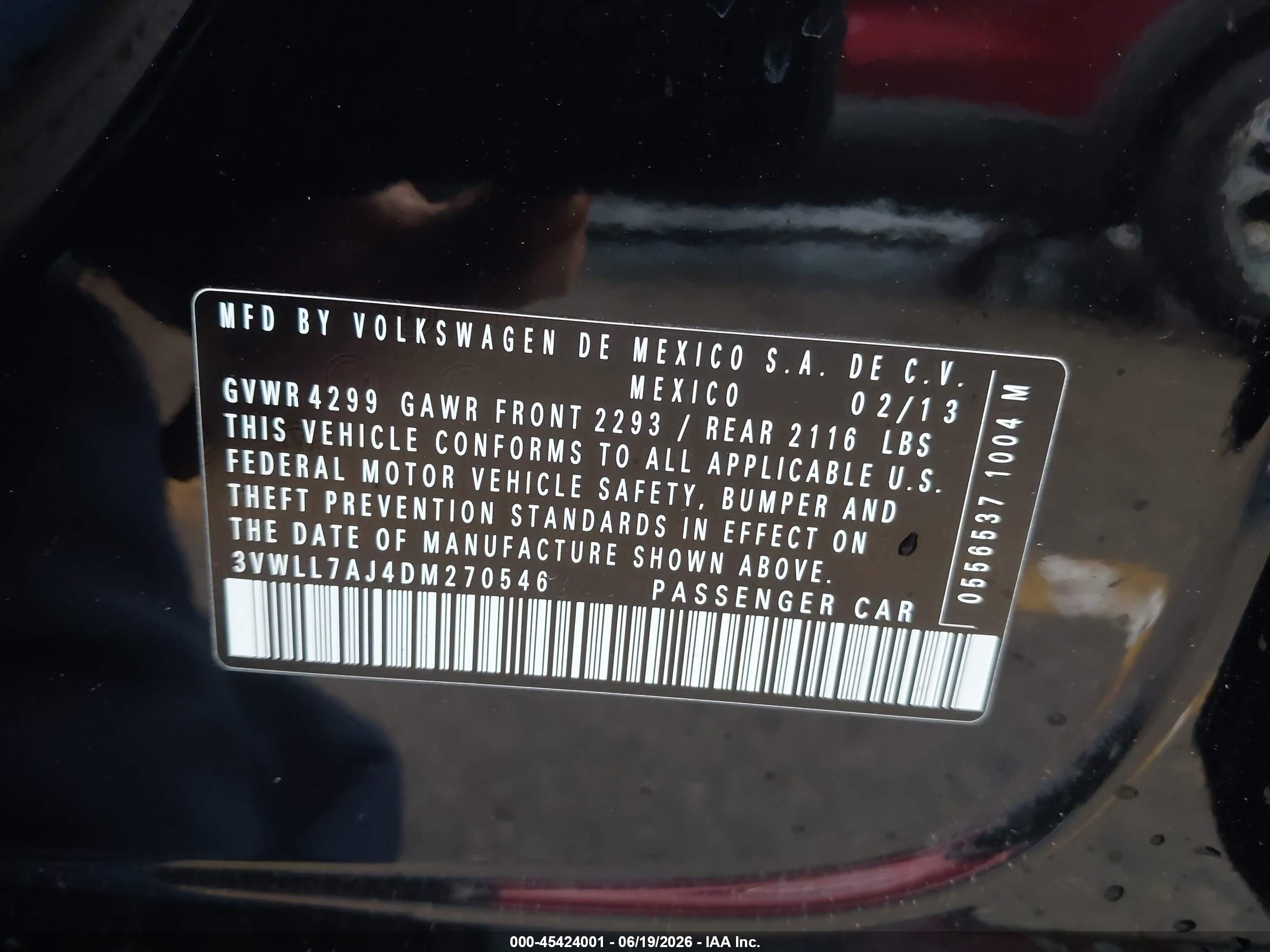 2013 Volkswagen Jetta 2.0l Tdi Black vin: 3VWLL7AJ4DM270546