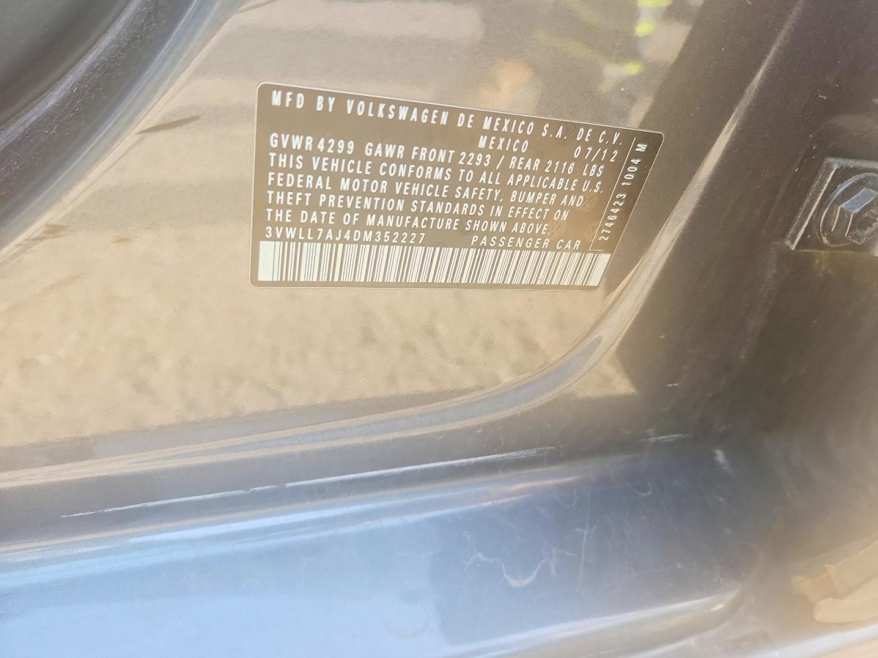 2013 Volkswagen Jetta Tdi Gray vin: 3VWLL7AJ4DM352227