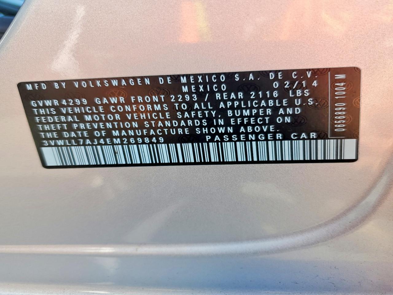 2014 Volkswagen Jetta Tdi Silver vin: 3VWLL7AJ4EM269849