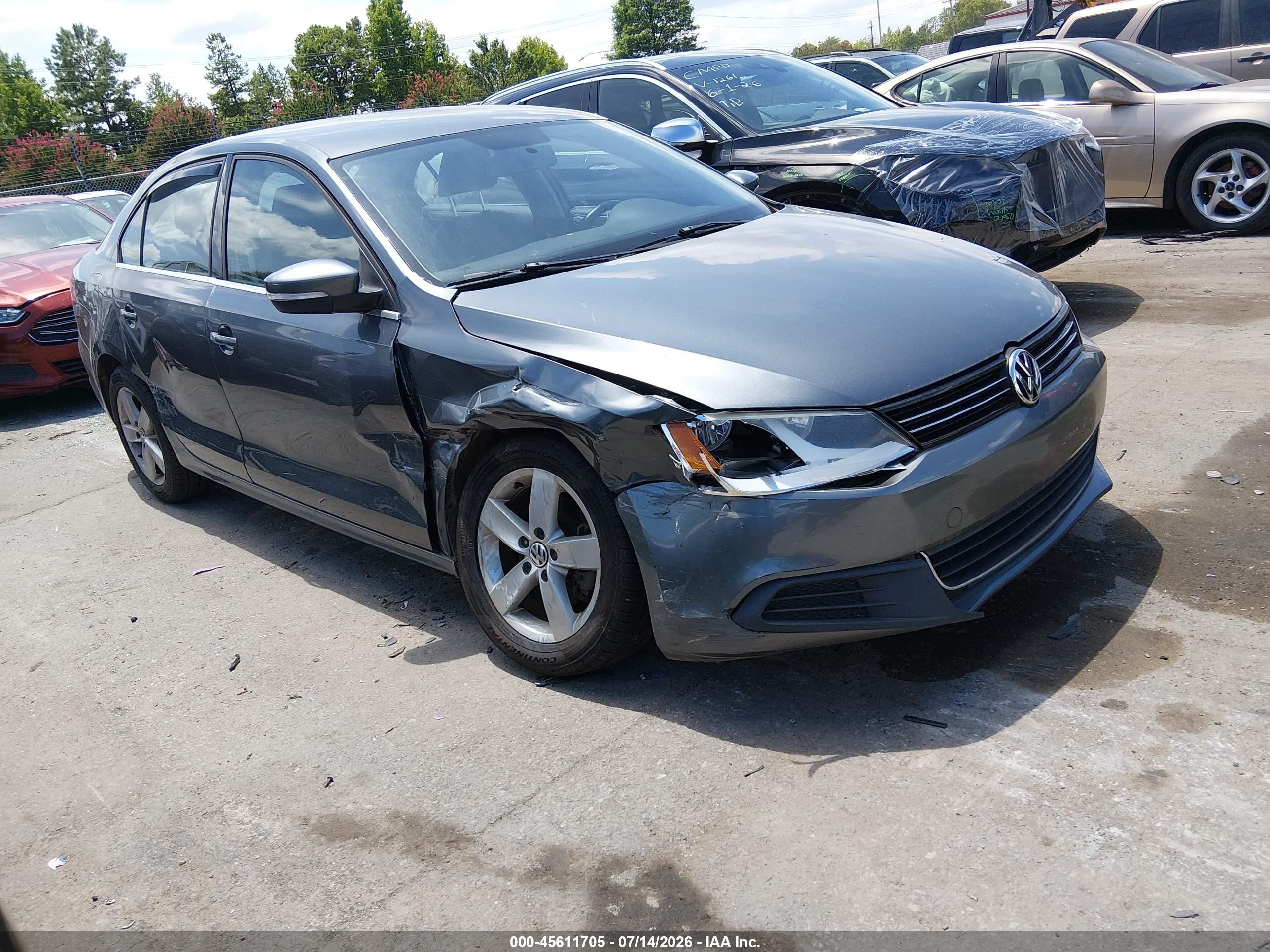 2014 Volkswagen Jetta 2.0l Tdi Gray vin: 3VWLL7AJ4EM282116
