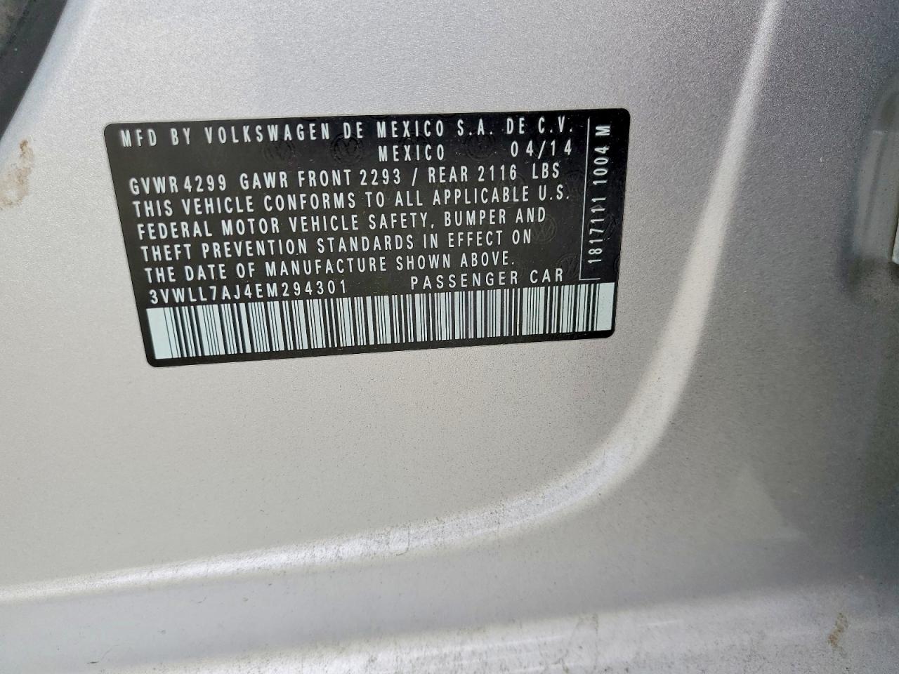 2014 Volkswagen Jetta Tdi Silver vin: 3VWLL7AJ4EM294301